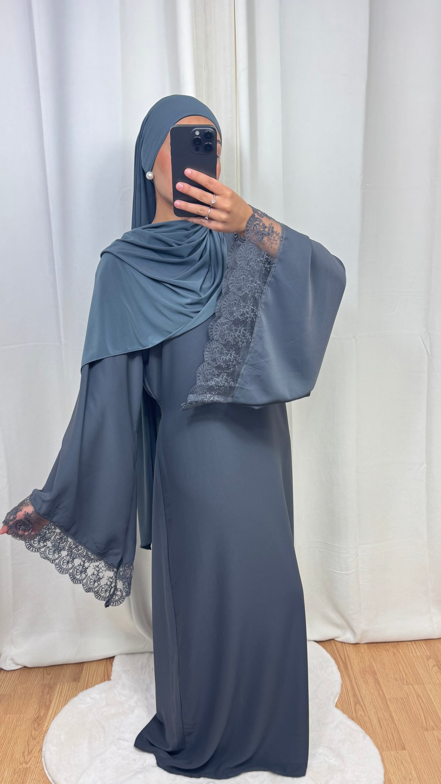 ABAYA DENTELLE - GRIS
