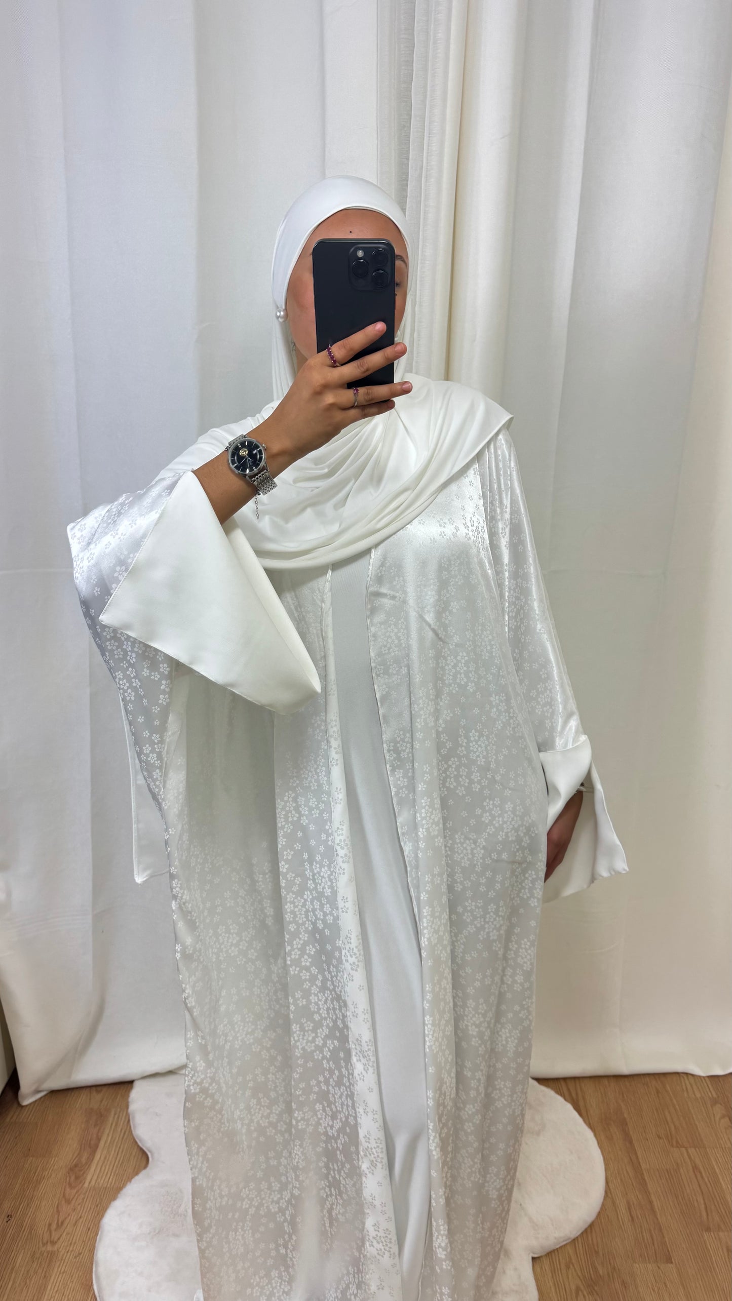 KIMONO CRÉATION FLEUR - BLANC
