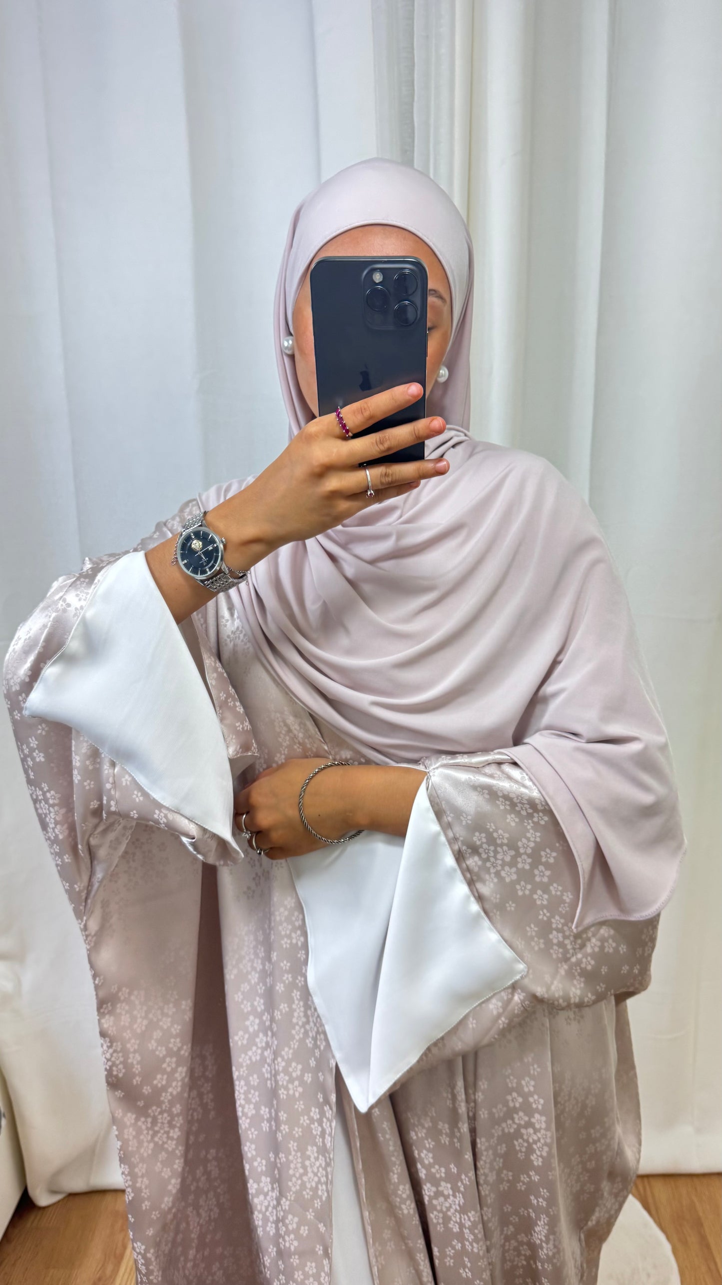KIMONO CRÉATION FLEUR - ROSE POUDRÉ
