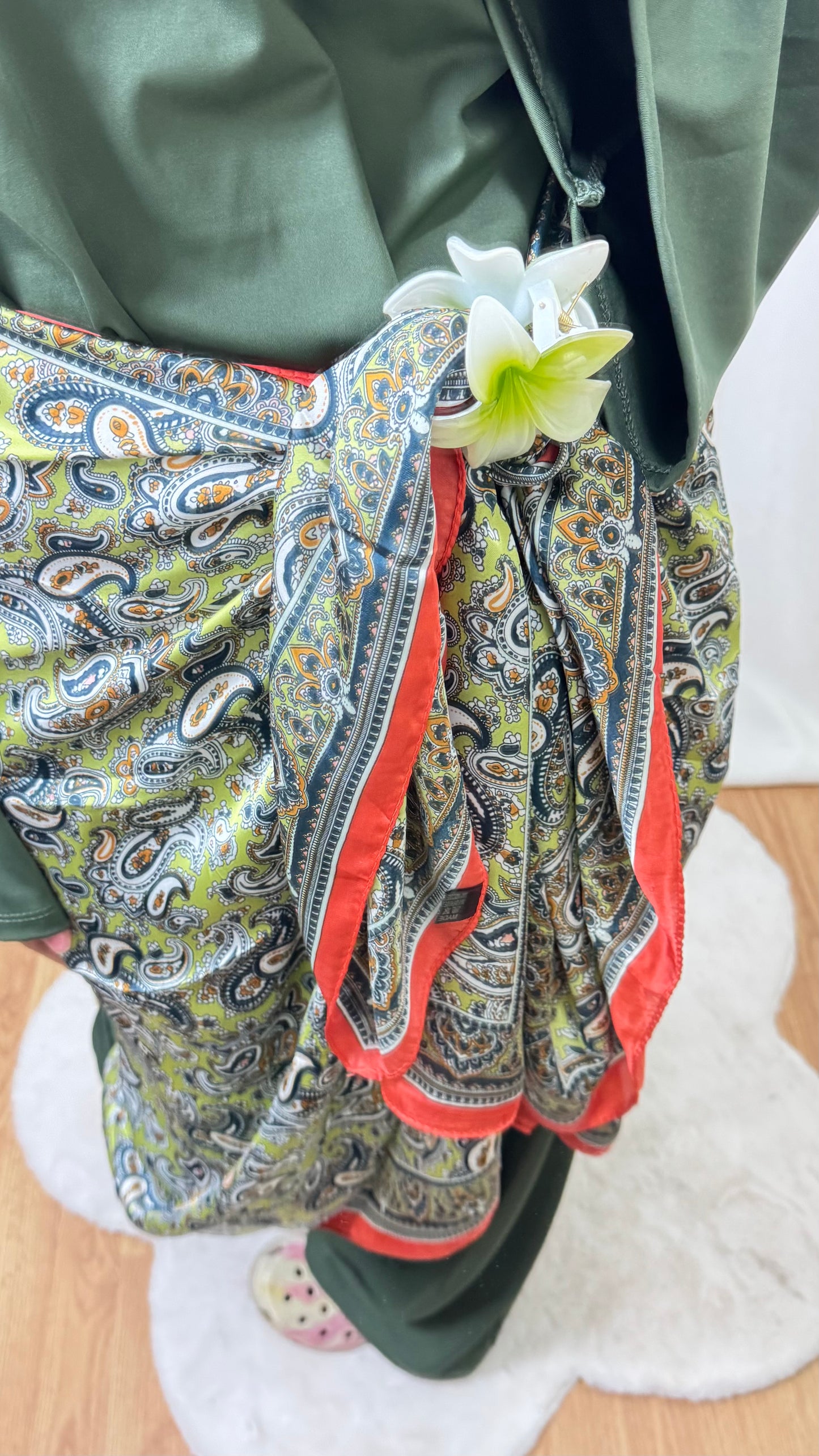 HIJAB RECTANGLE SATINÉ - VERT