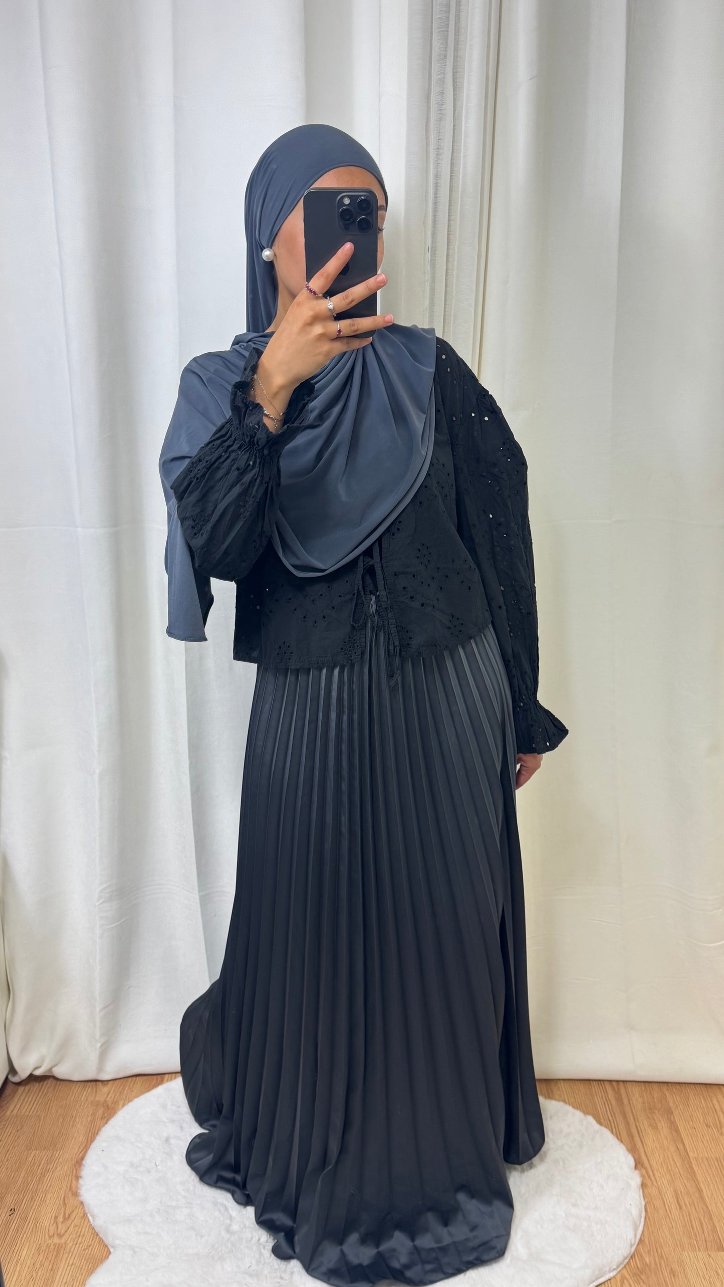 JUPE SATINÉE LAYAA - GRIS ANTHRACITE