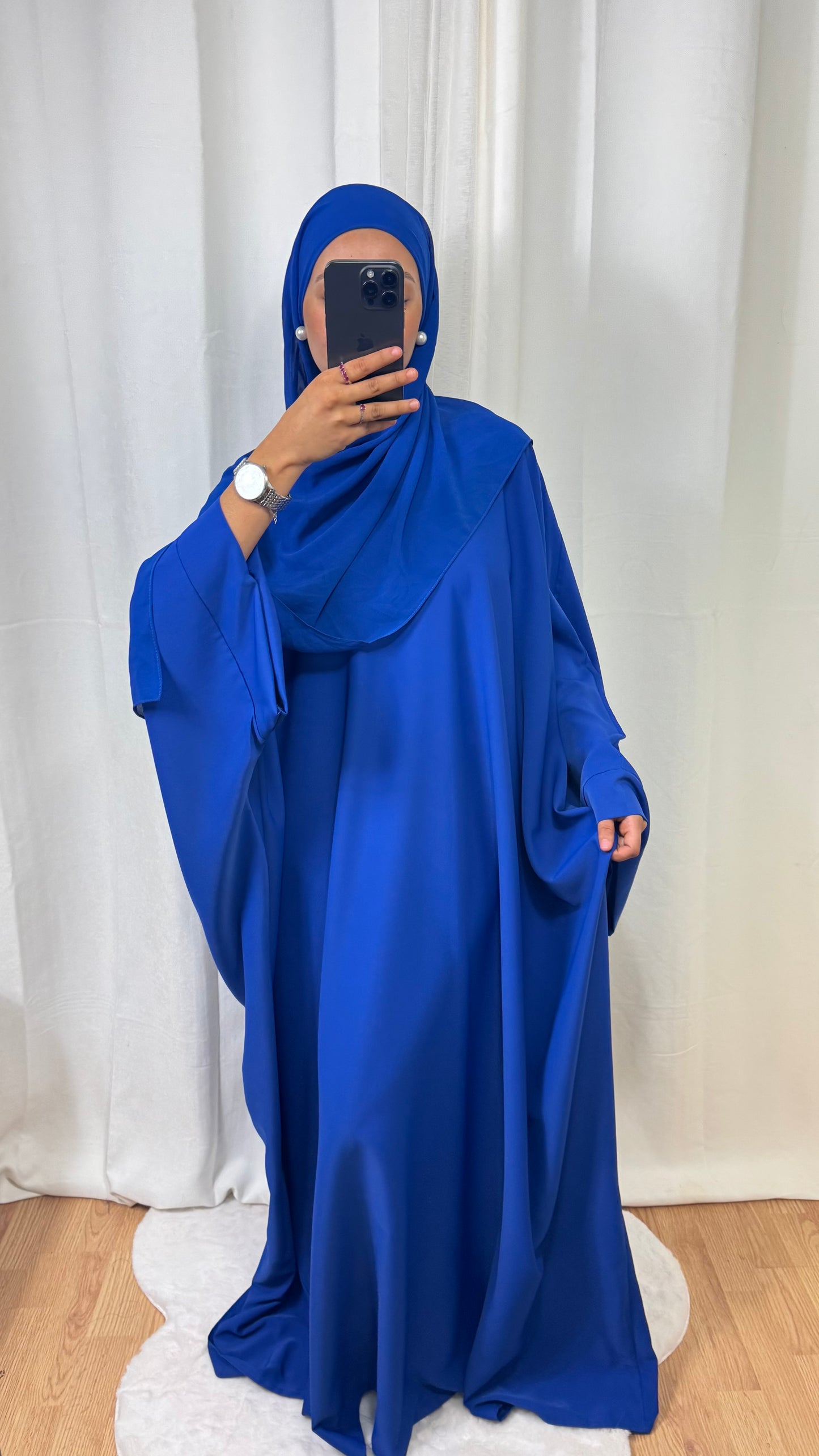 ABAYA SAOUDIENNE ELEGANCE - BLEU ROI