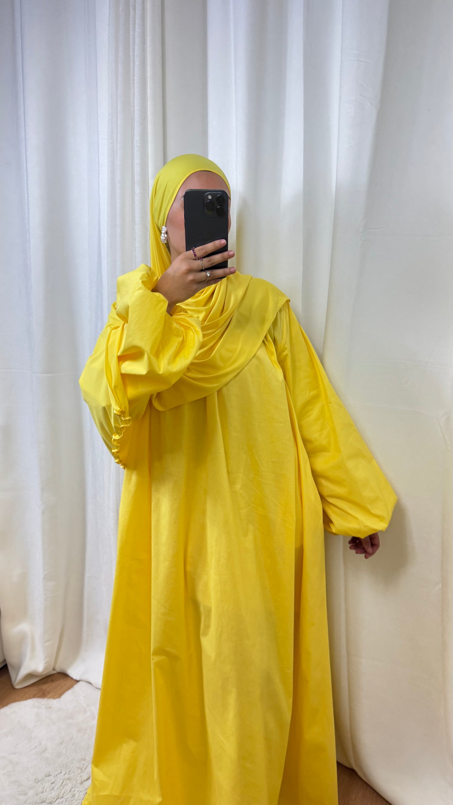 ROBE POPELINE - JAUNE