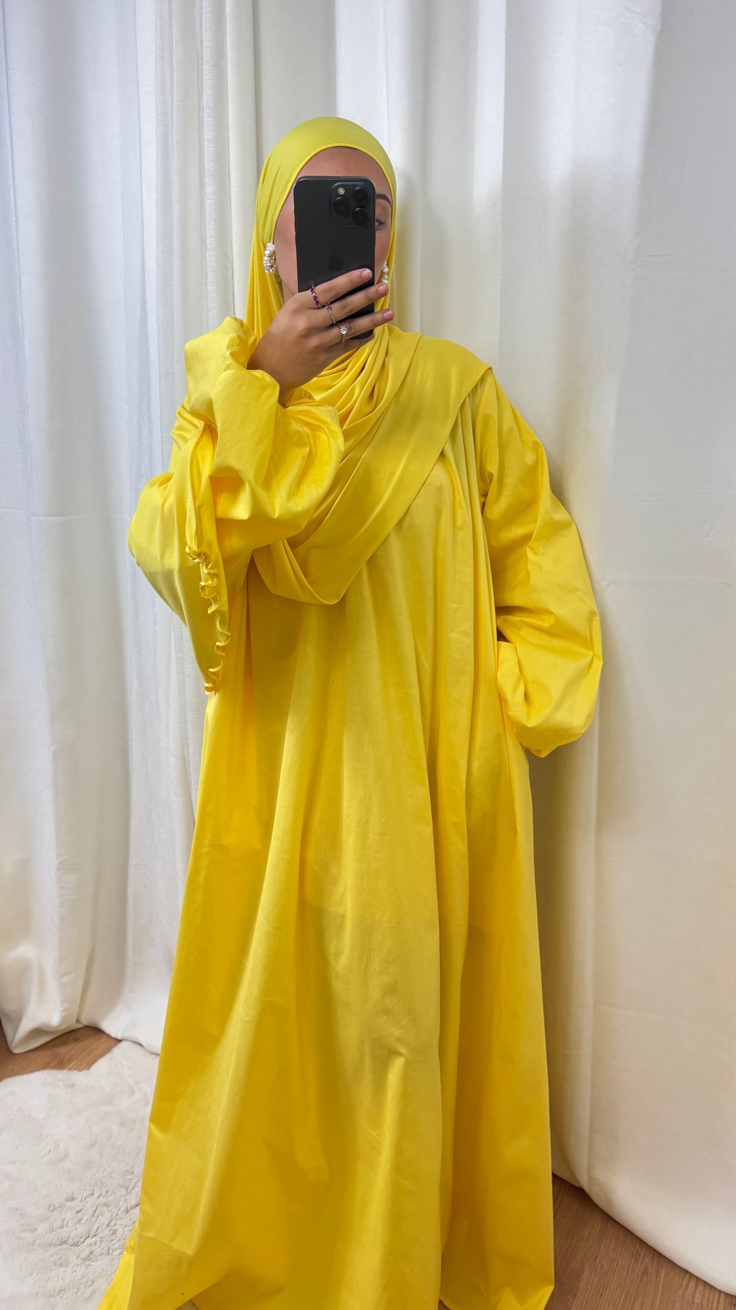 ROBE POPELINE - JAUNE
