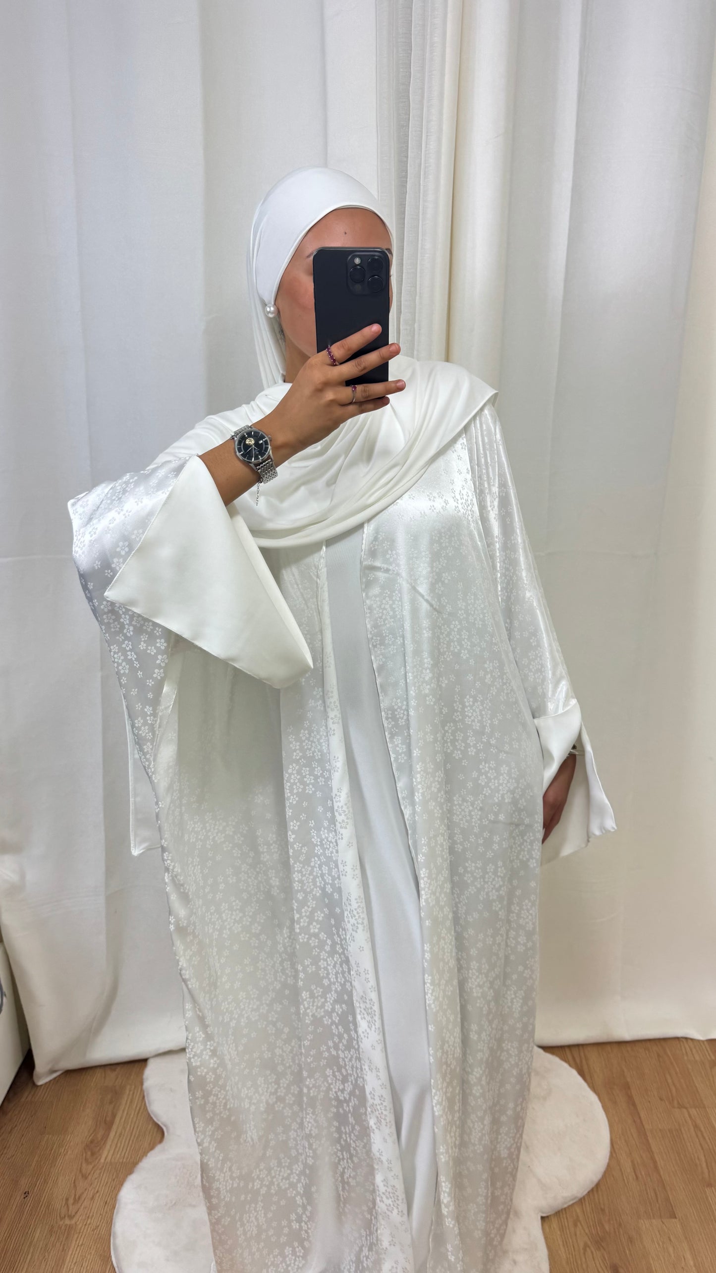 KIMONO CRÉATION FLEUR - BLANC