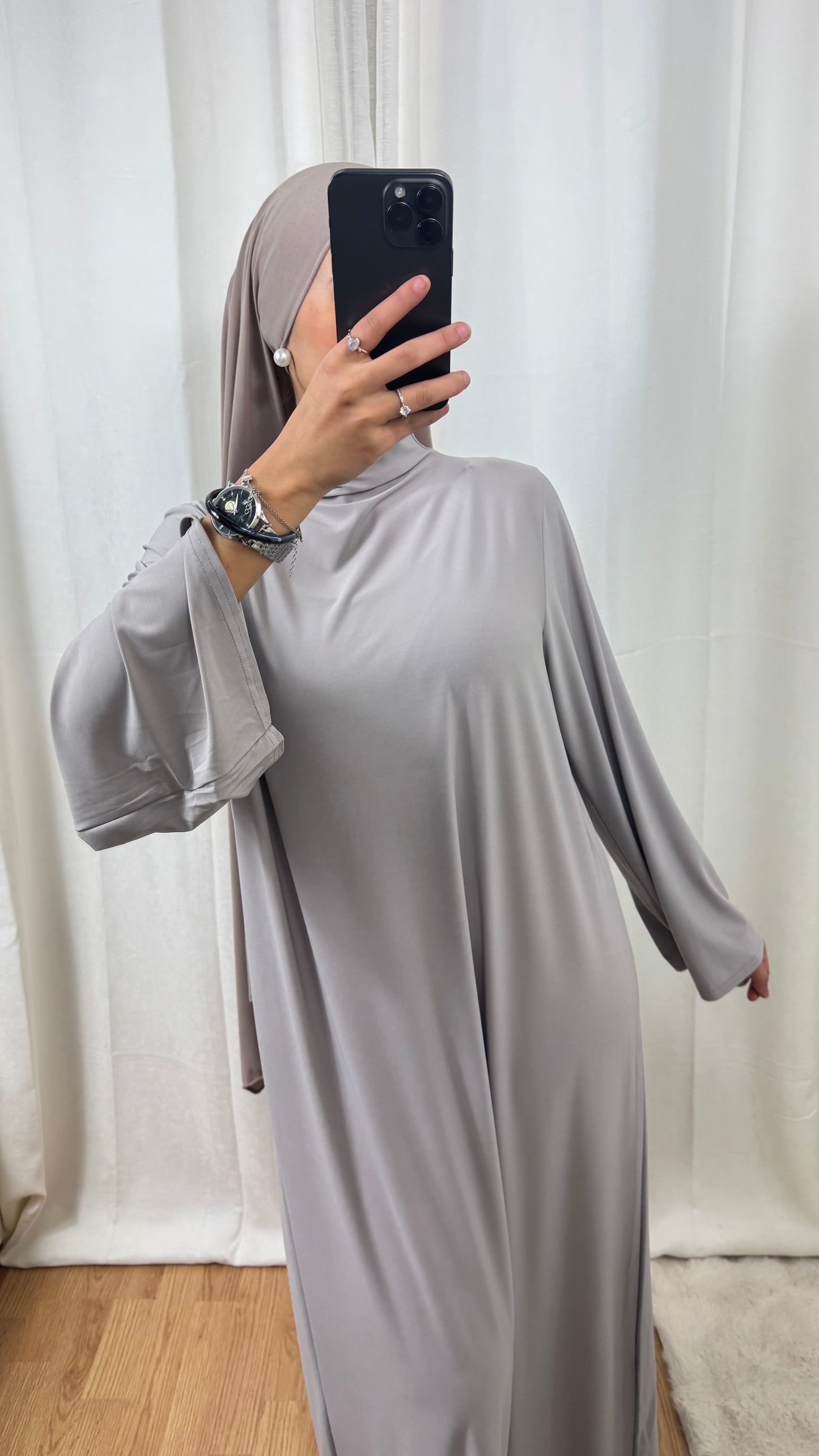 ABAYA JERSEY PREMIUM DE LUXE - BABY GRIS