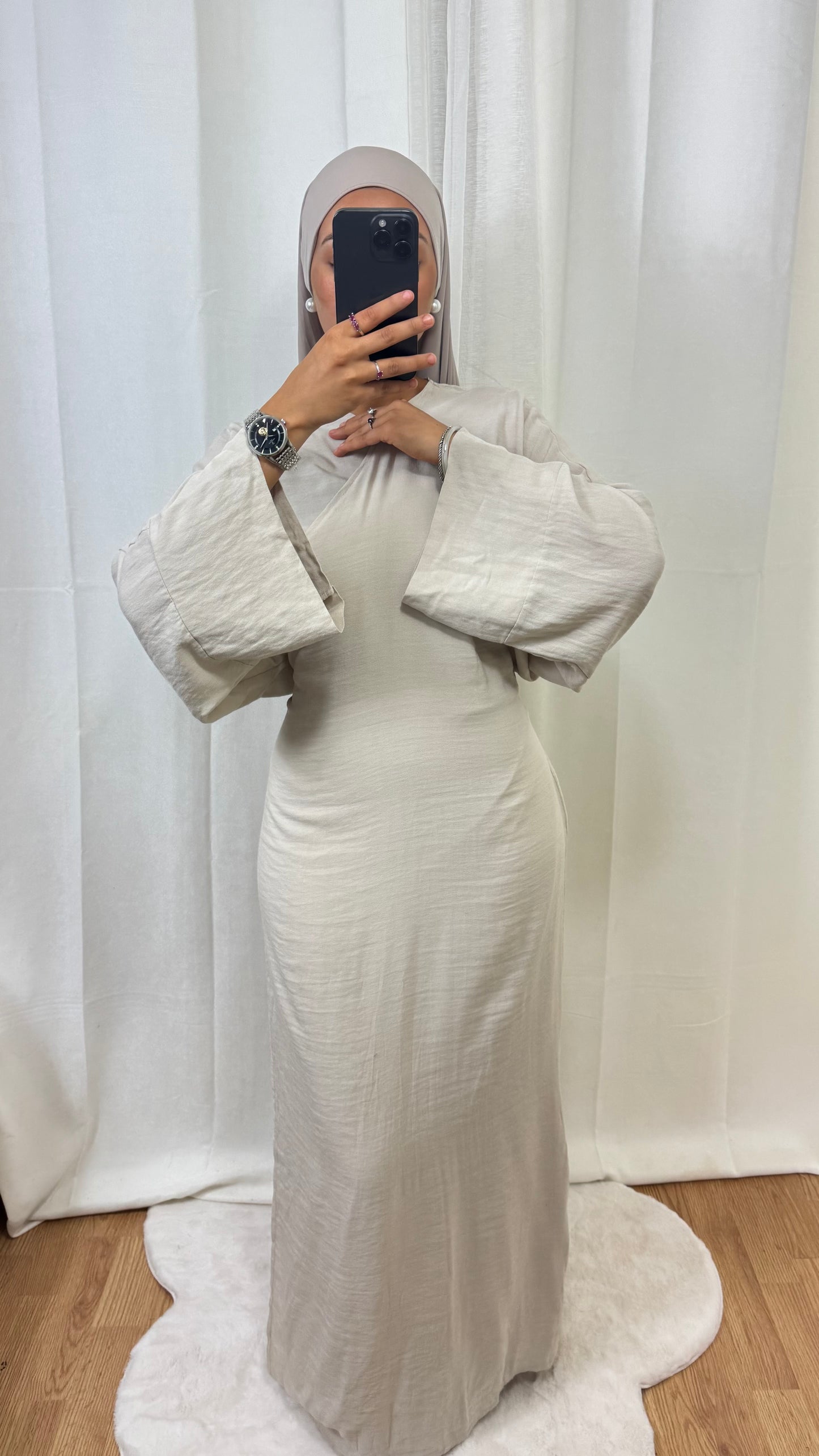 CACHE COEUR EFFET LIN - BEIGE