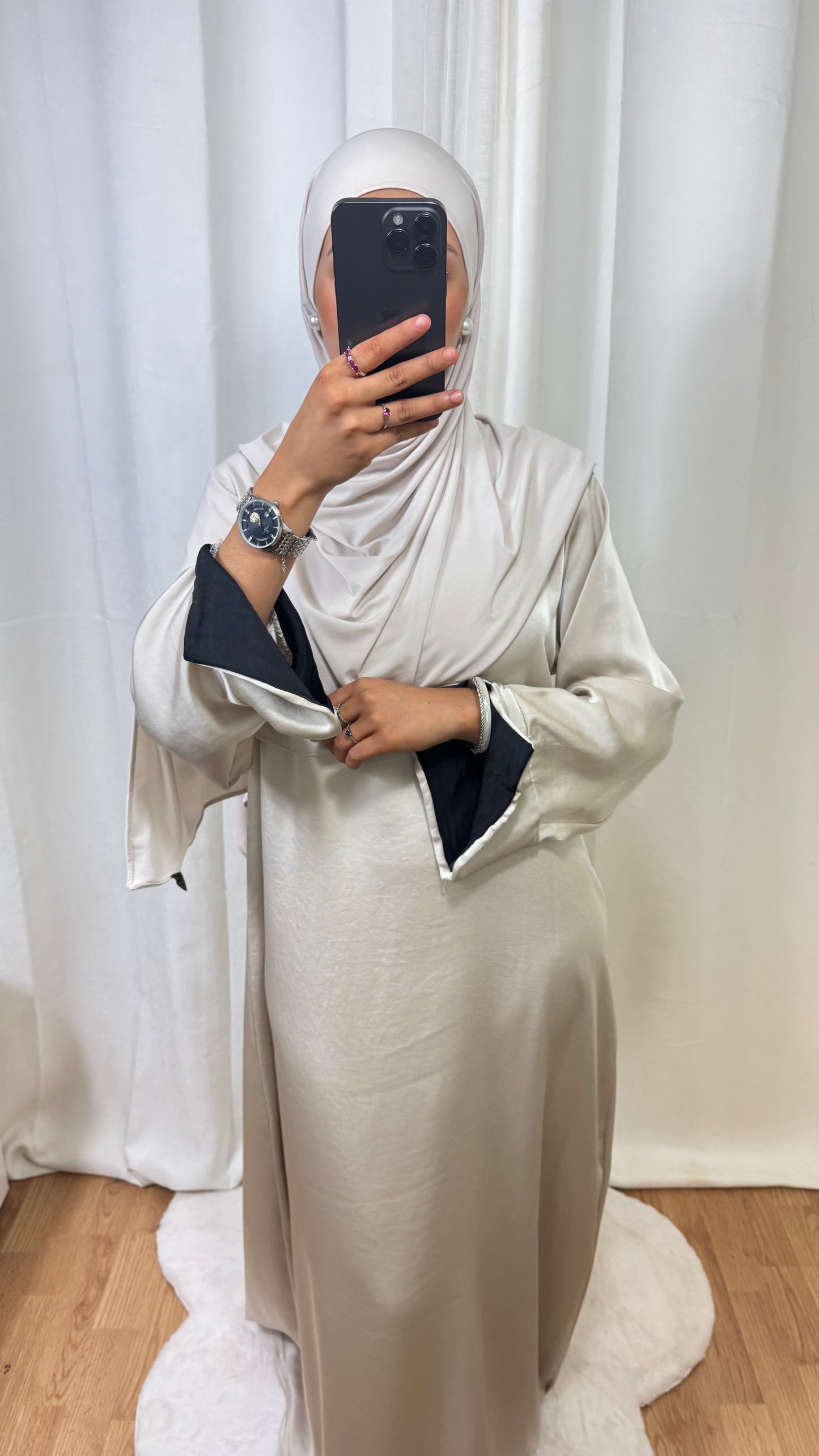 ABAYA SATINÉE TINA - BEIGE