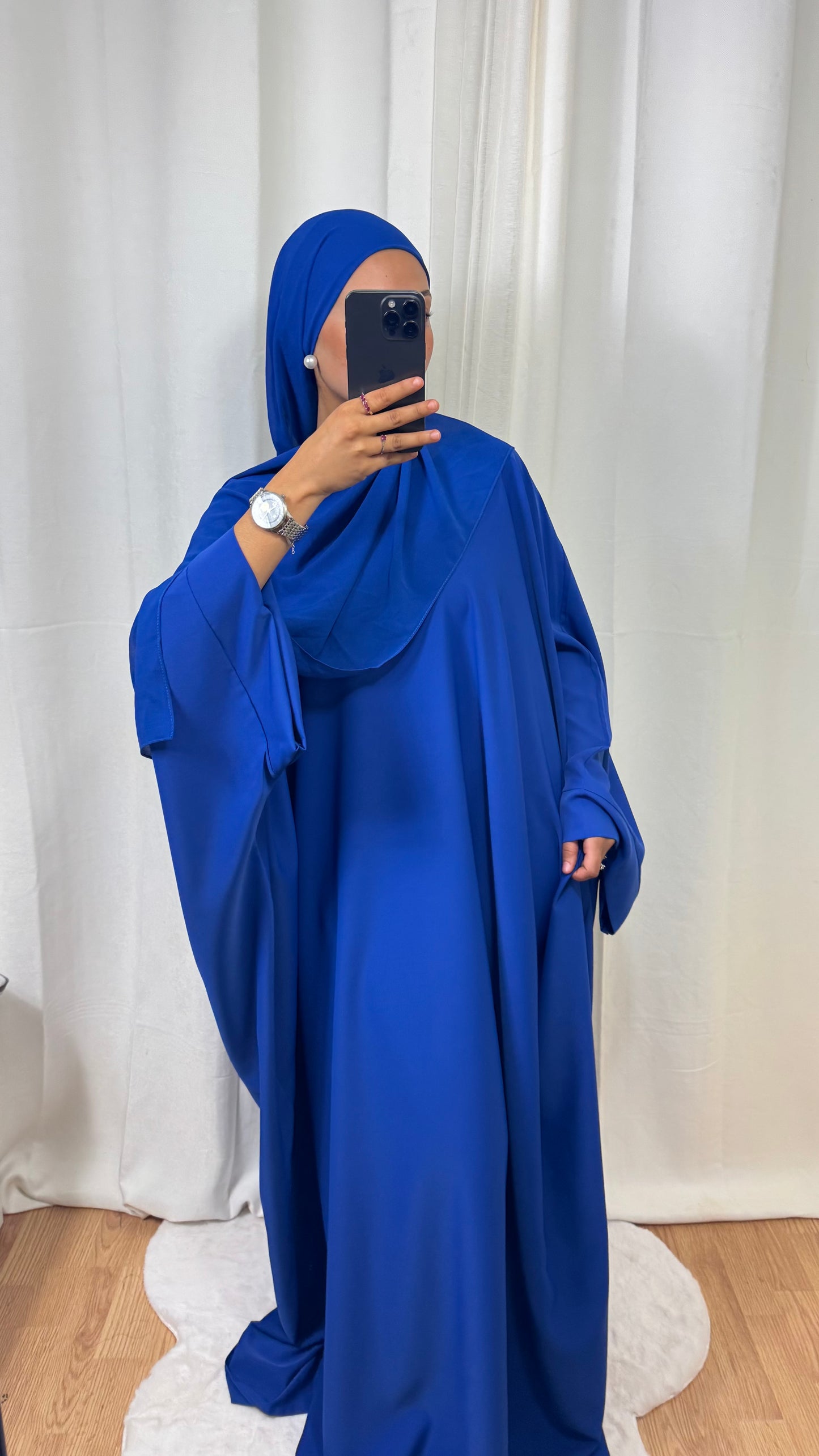 ABAYA SAOUDIENNE ELEGANCE - BLEU ROI