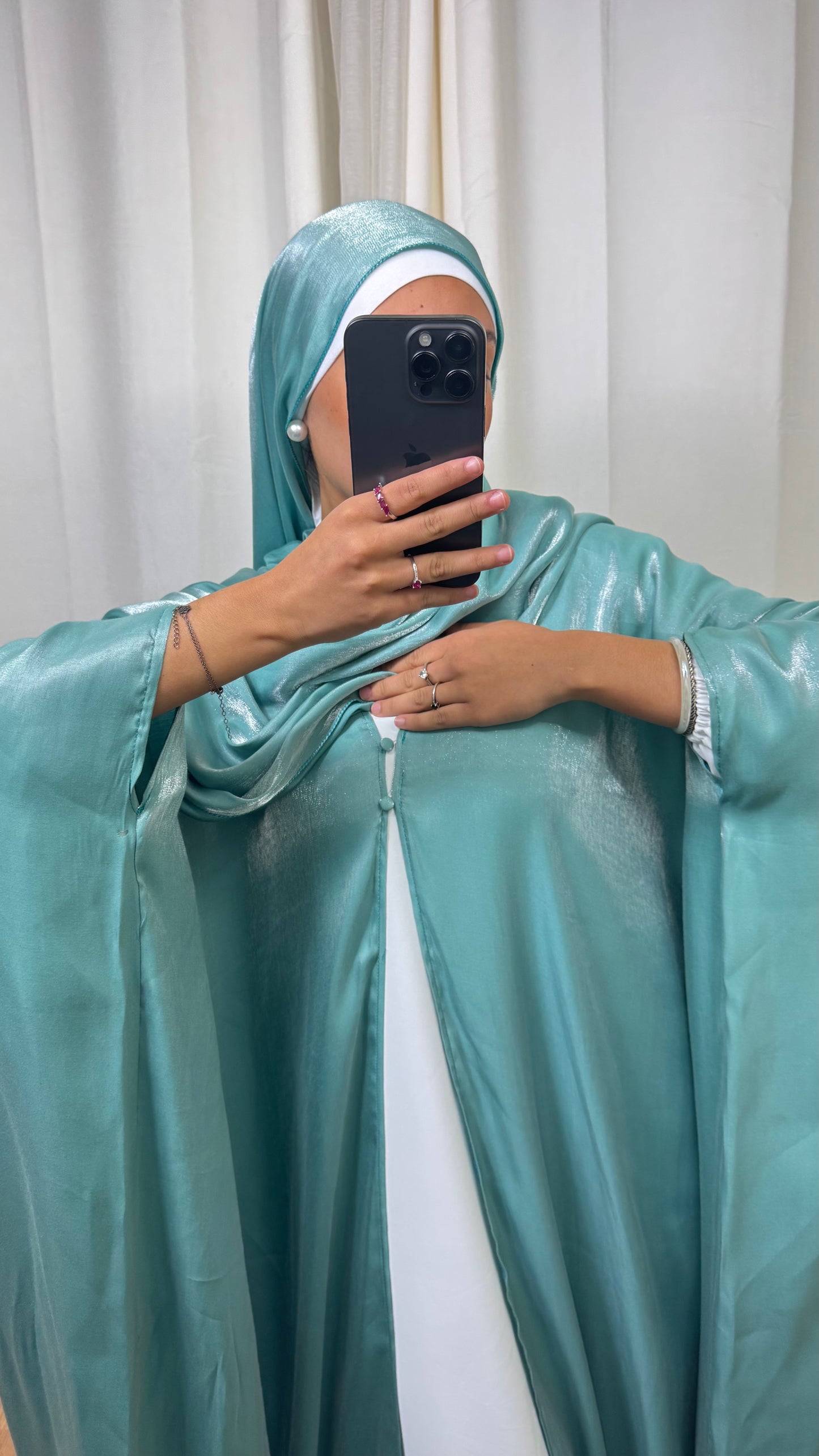 ENSEMBLE KHALEEJI ORGANZA - BLEU CIEL