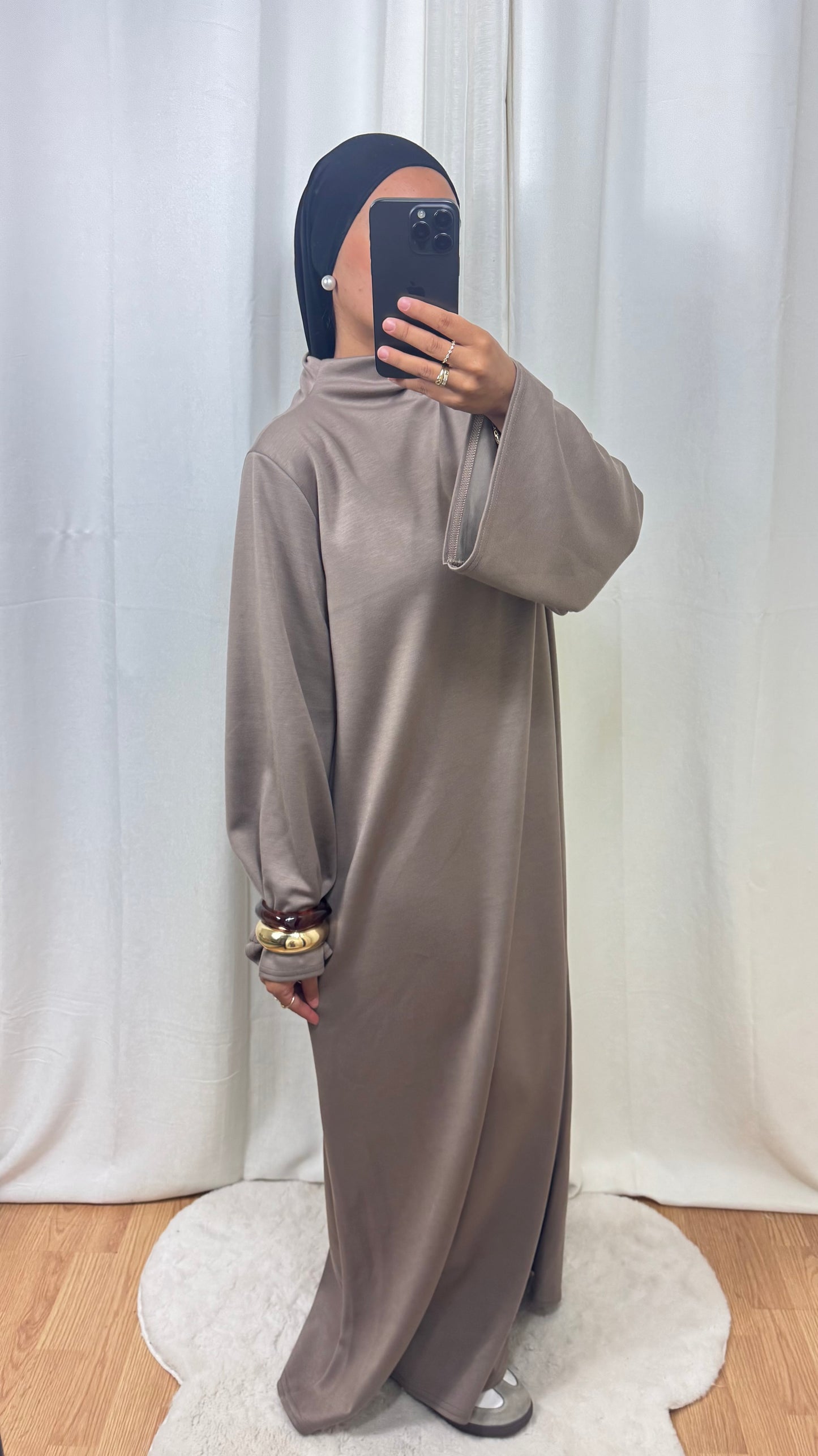 ABAYA HIVER - TAUPE