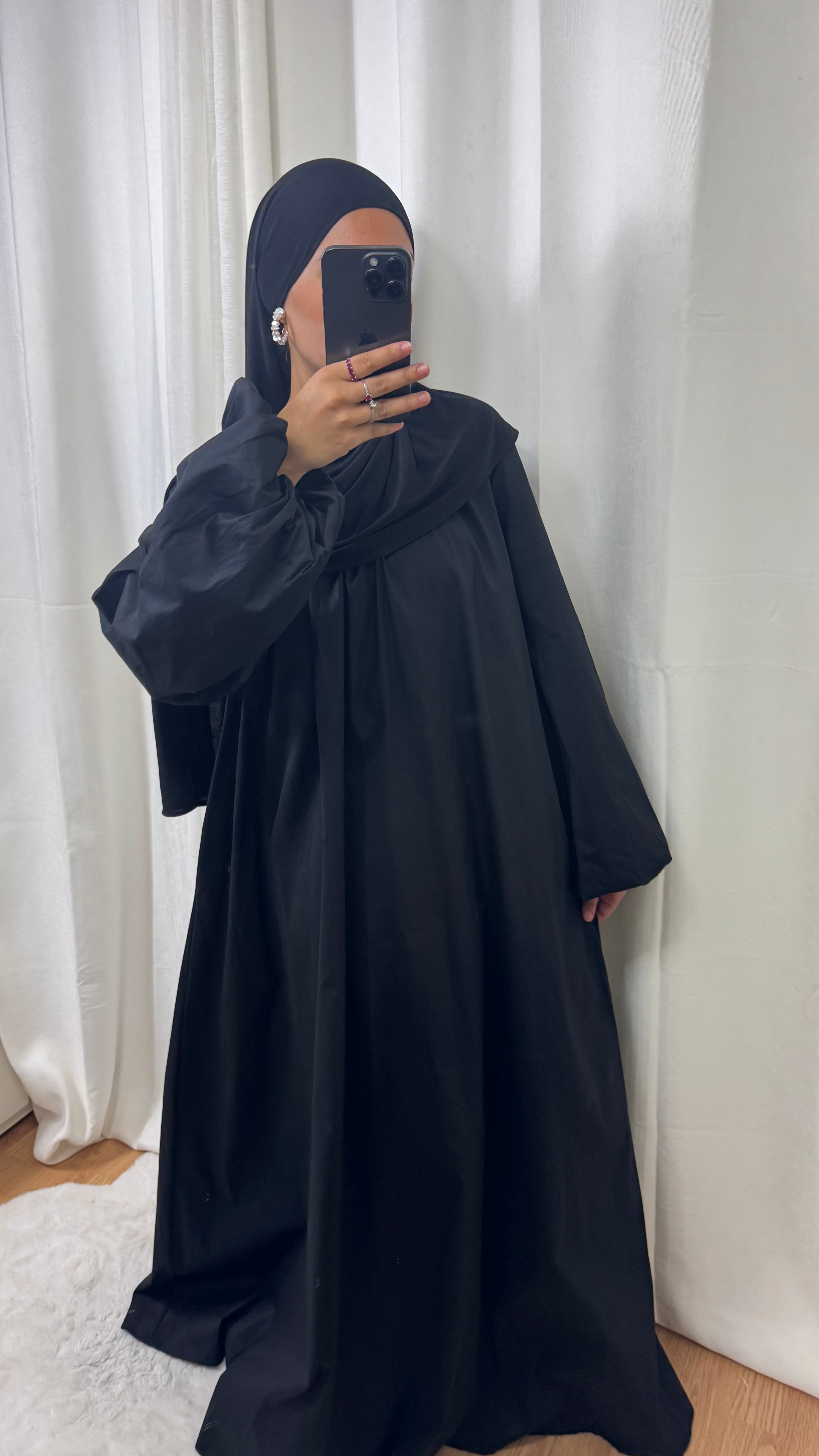 ROBE POPELINE - NOIR