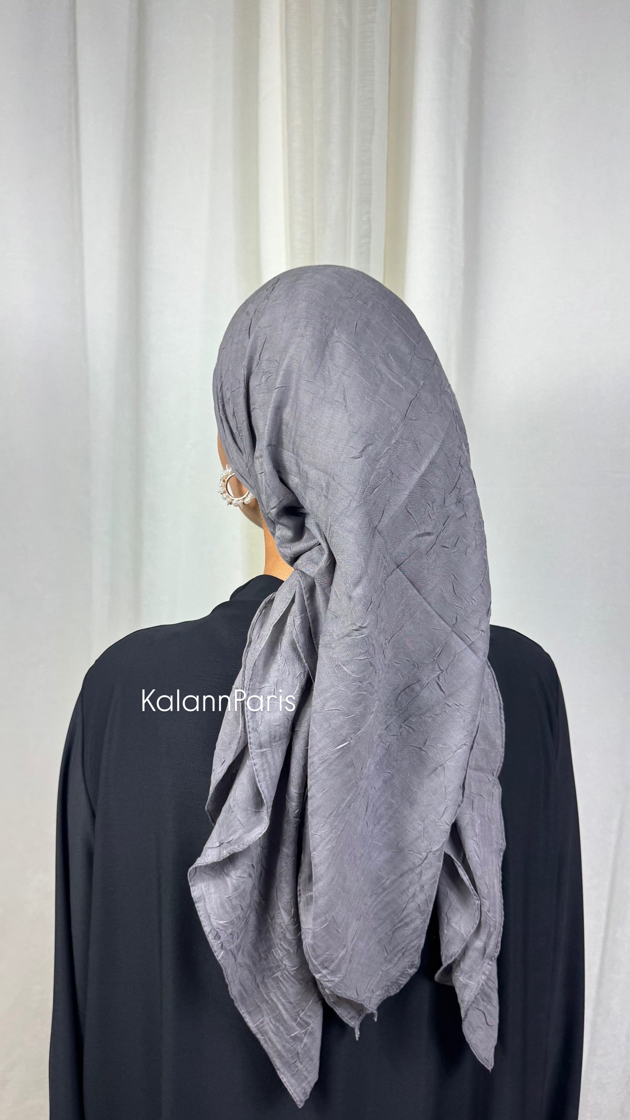 CARRÉ COTON BAMBOO - GRIS ANTHRACITE