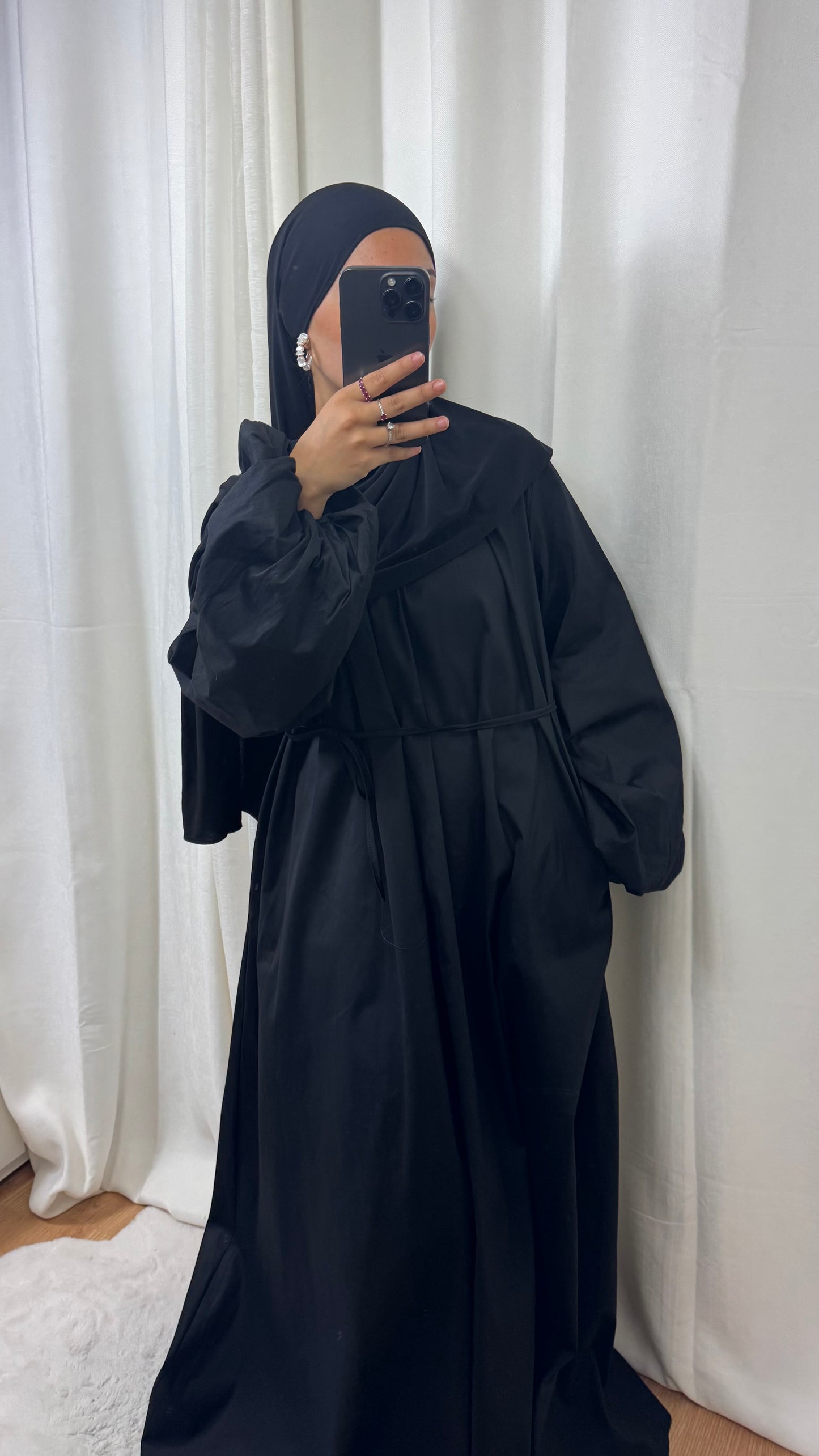 ROBE POPELINE - NOIR