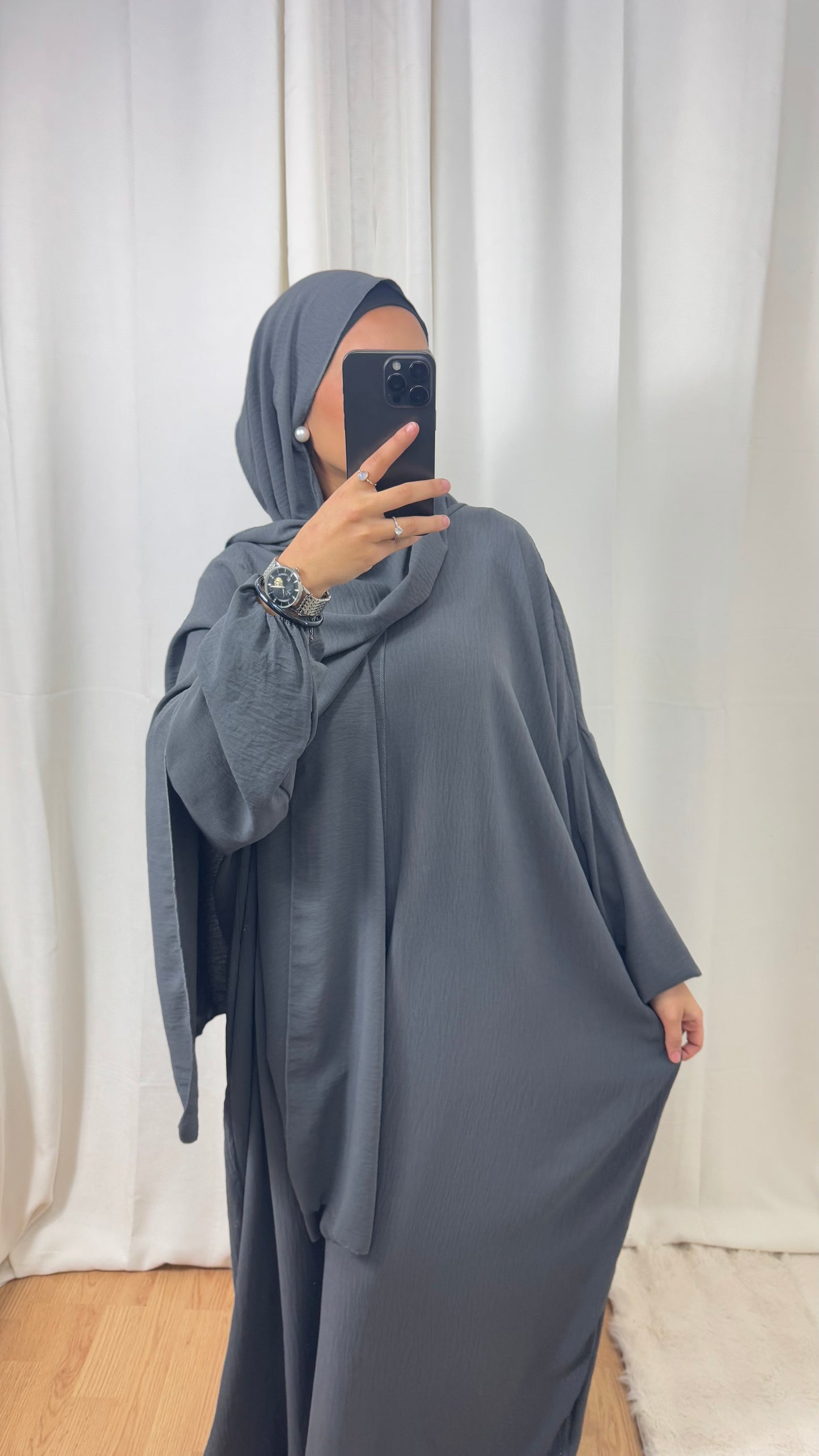 ABAYA VOILE INTÉGRÉ JAZZ - GRIS