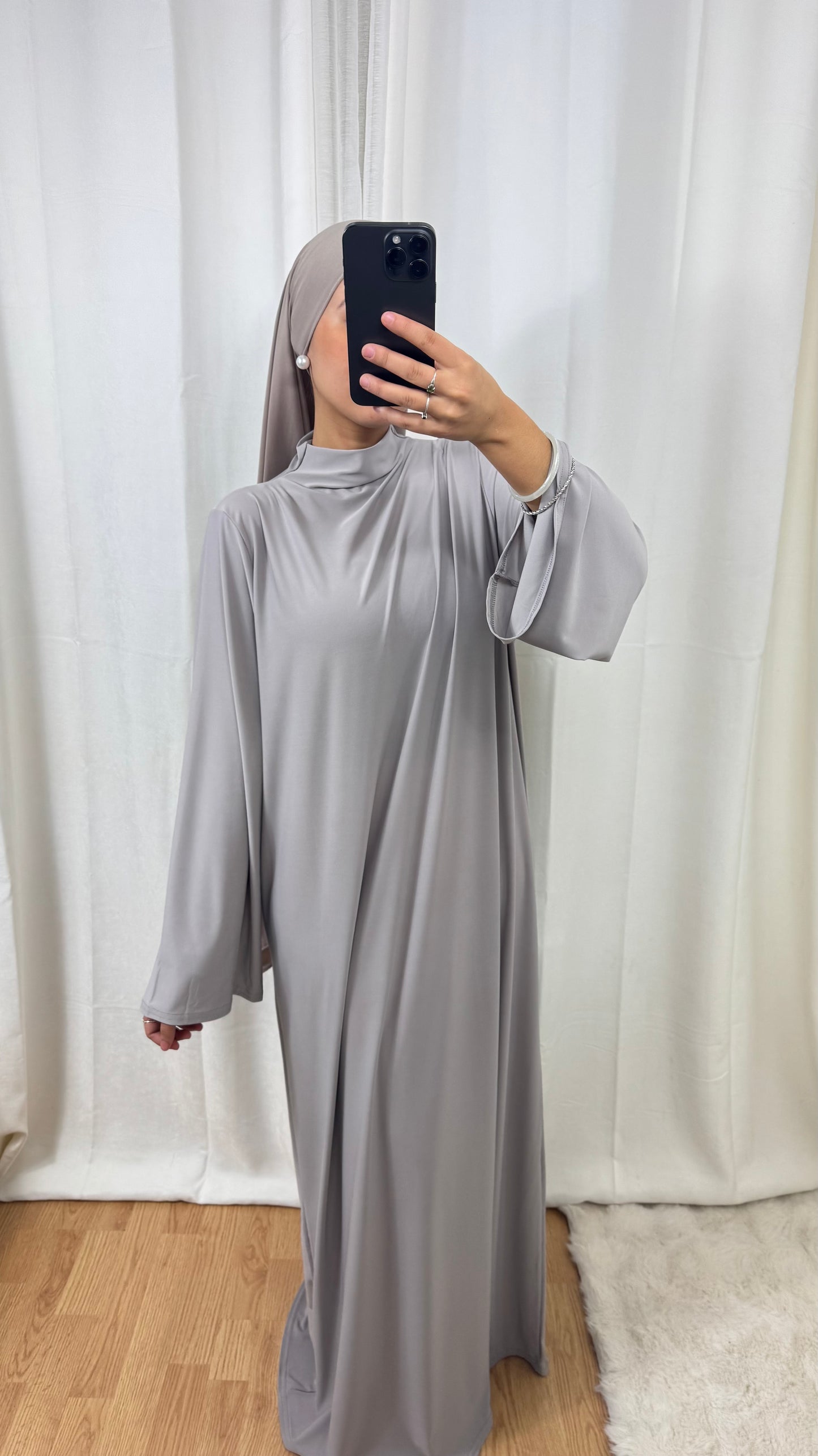 ABAYA JERSEY PREMIUM DE LUXE - BABY GRIS