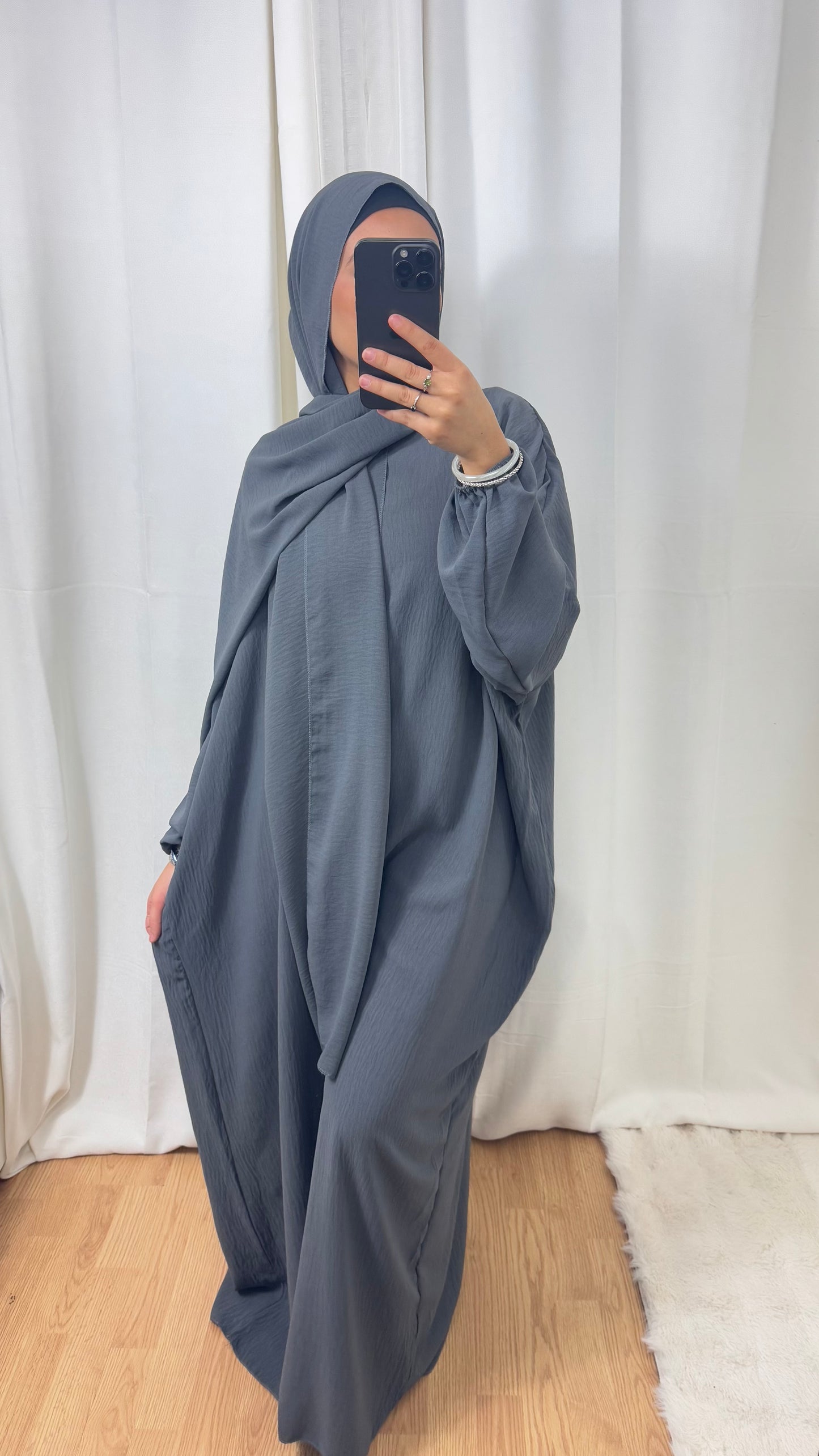 ABAYA VOILE INTÉGRÉ JAZZ - GRIS