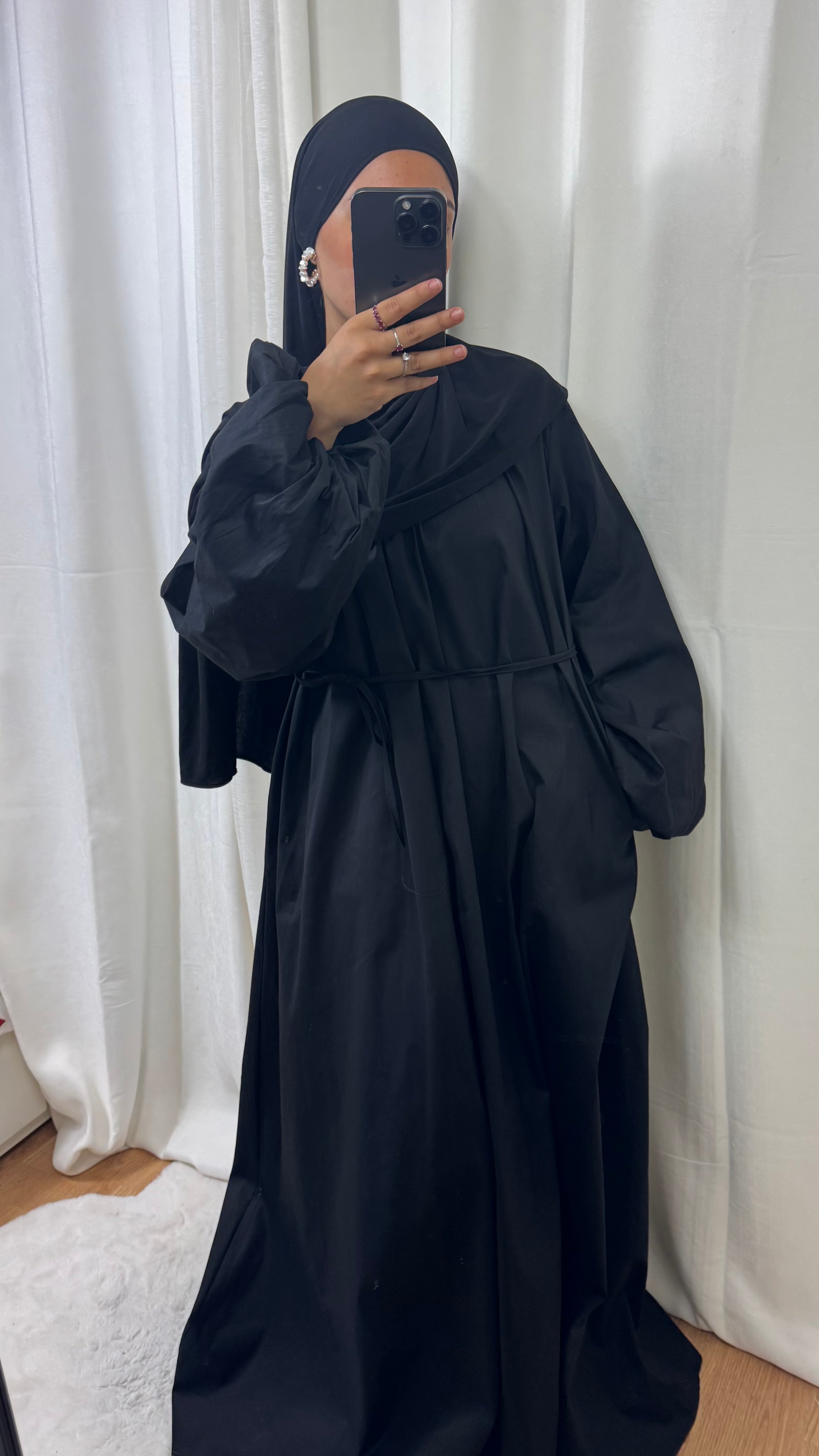 ROBE POPELINE - NOIR