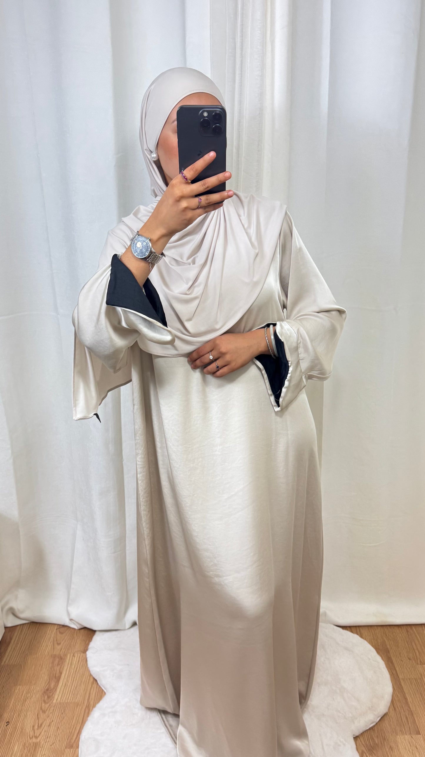 ABAYA SATINÉE TINA - BEIGE