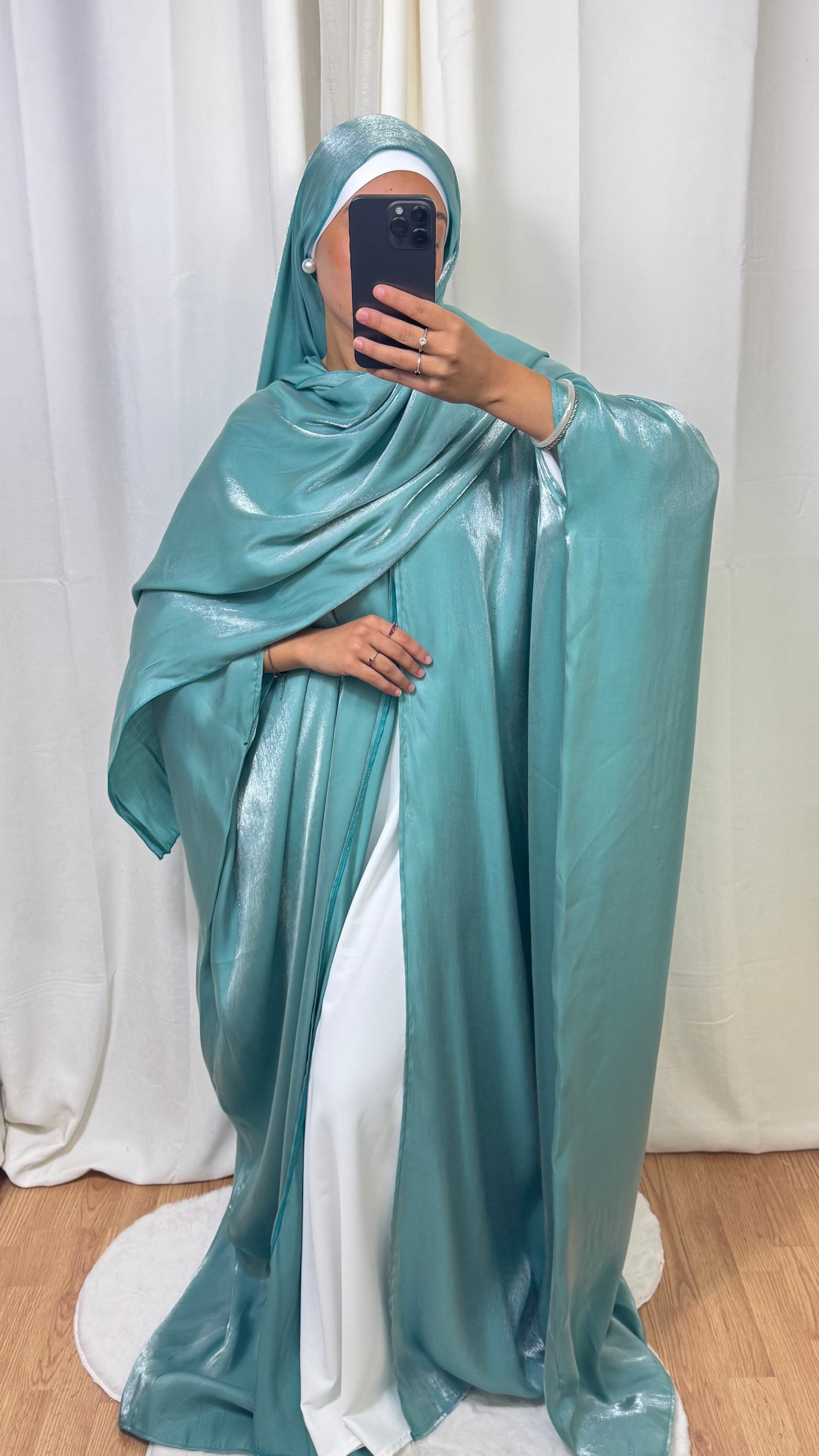 ENSEMBLE KHALEEJI ORGANZA - BLEU CIEL
