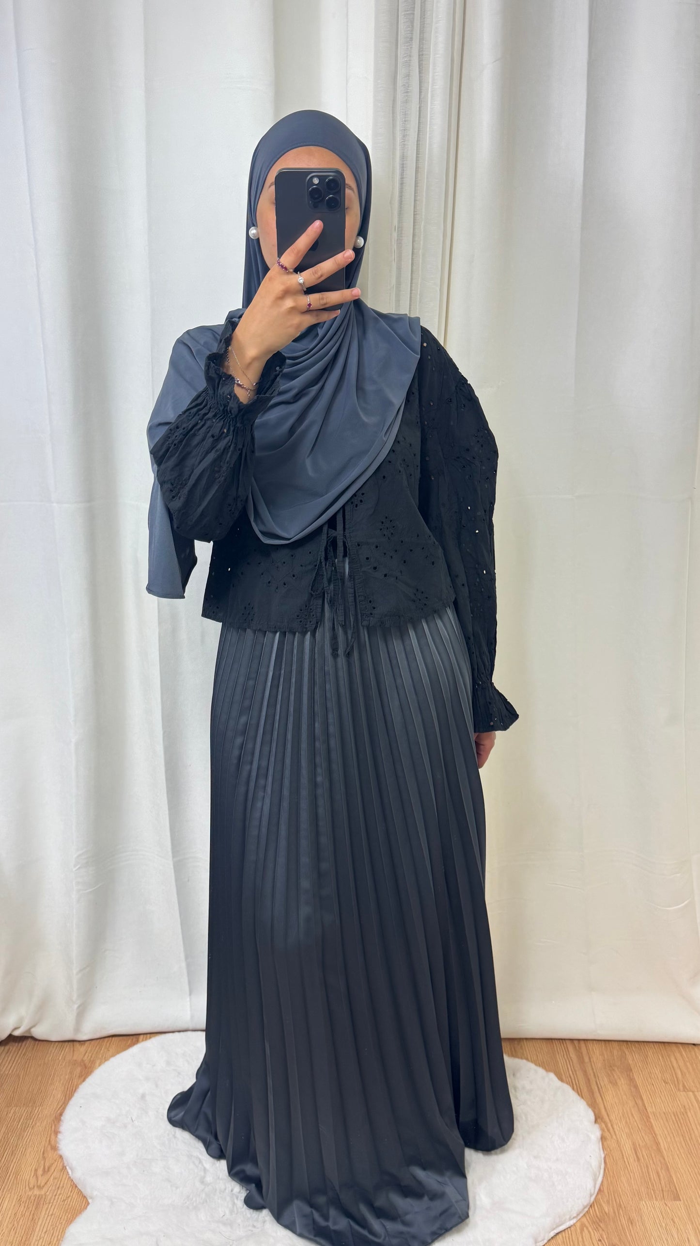 JUPE SATINÉE LAYAA - GRIS ANTHRACITE