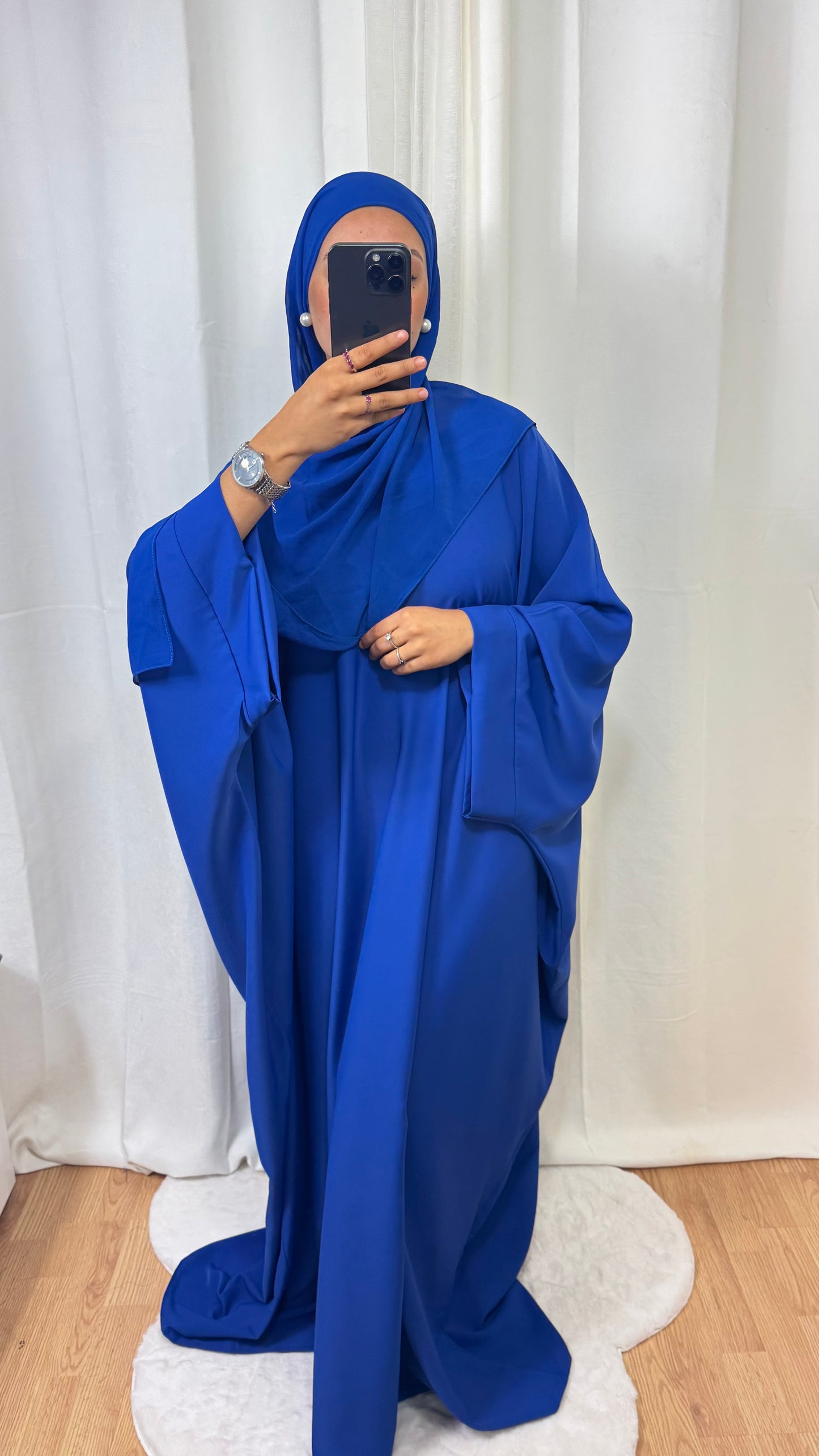 ABAYA SAOUDIENNE ELEGANCE - BLEU ROI