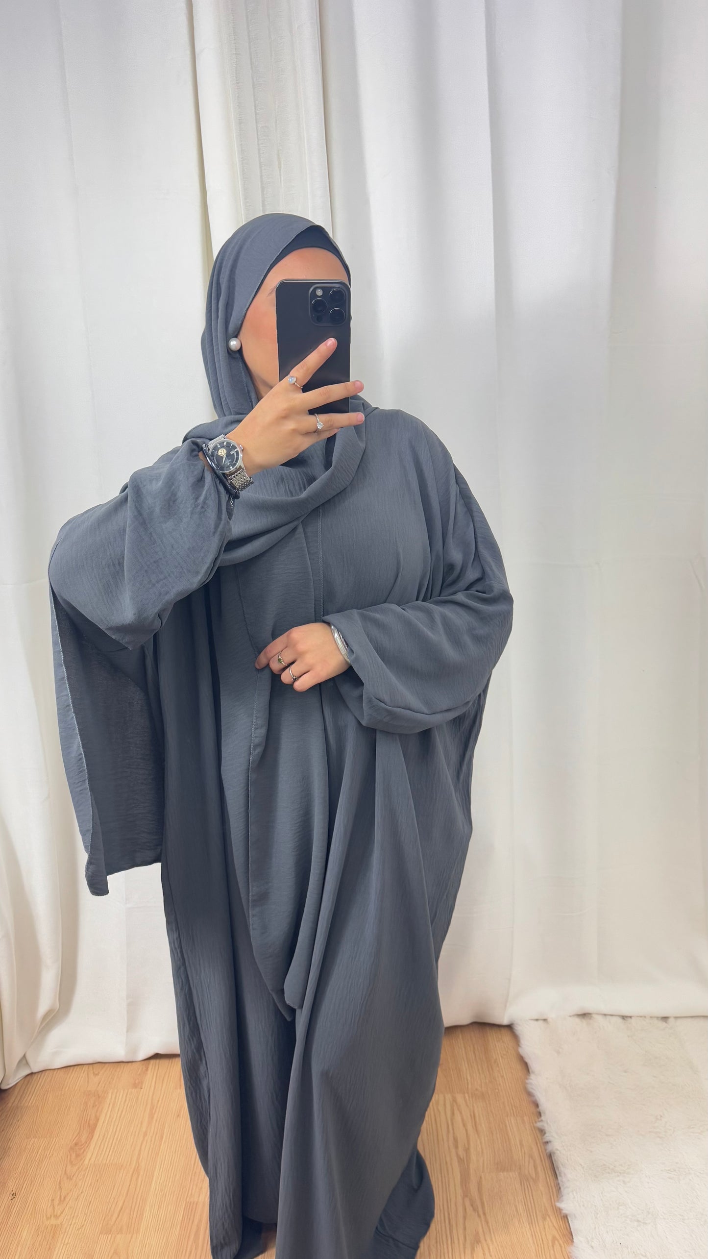 ABAYA VOILE INTÉGRÉ JAZZ - GRIS