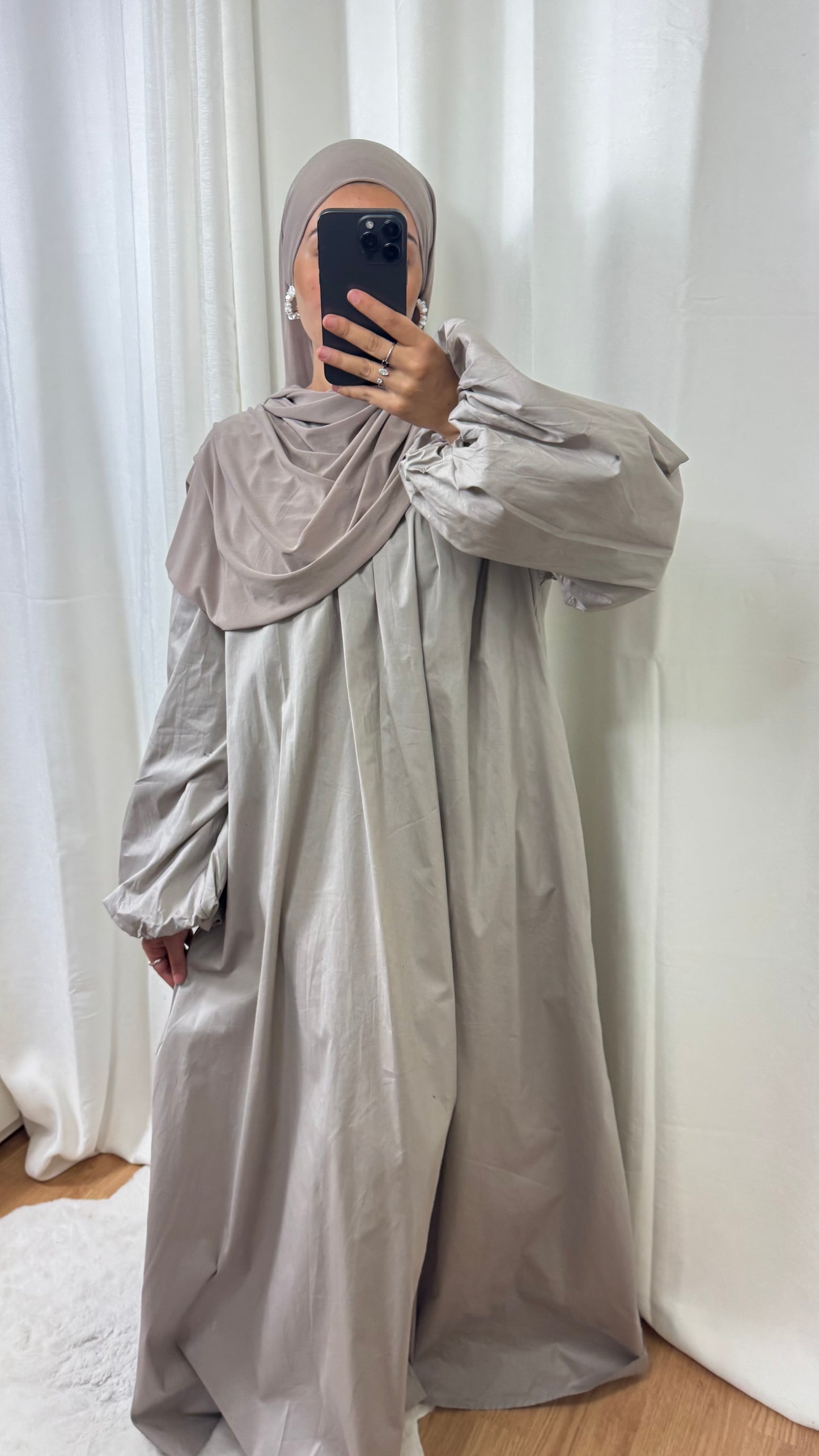 ROBE POPELINE - TAUPE