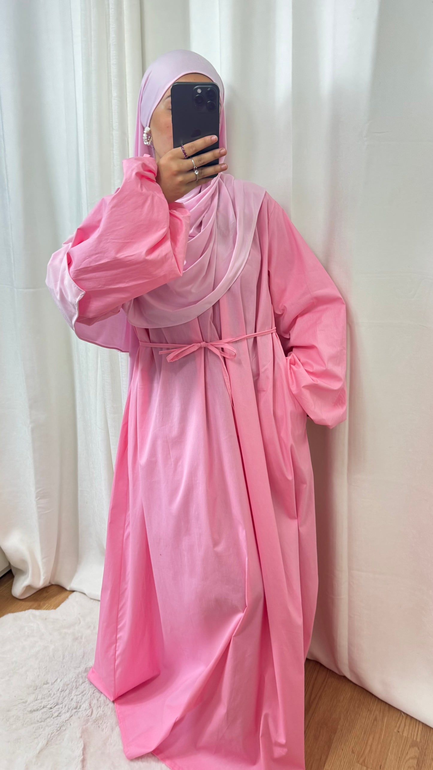 ROBE POPELINE - ROSE BONBON
