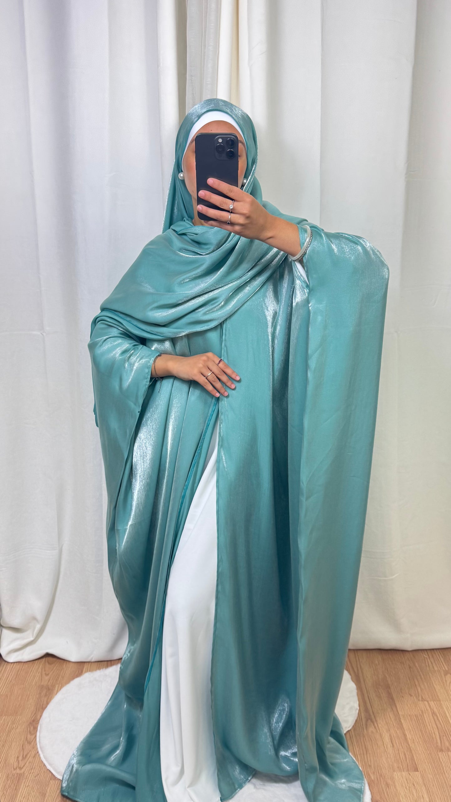 ENSEMBLE KHALEEJI ORGANZA - BLEU CIEL