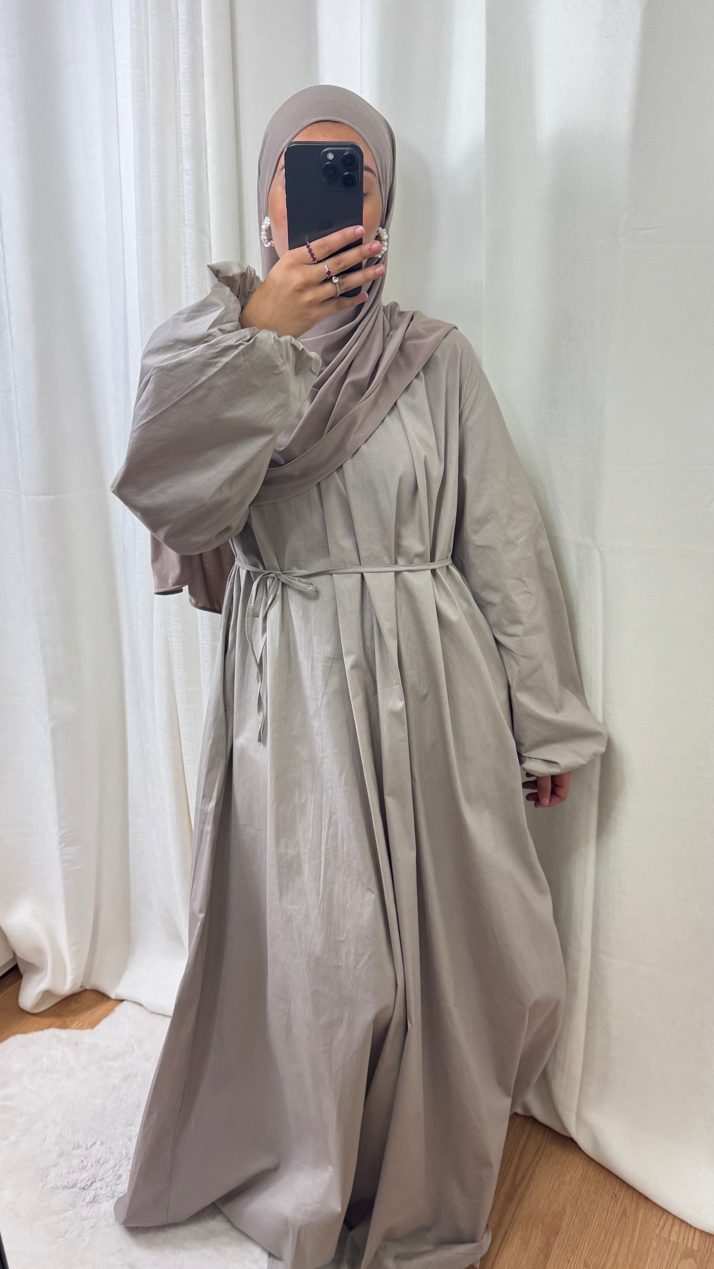 ROBE POPELINE - TAUPE