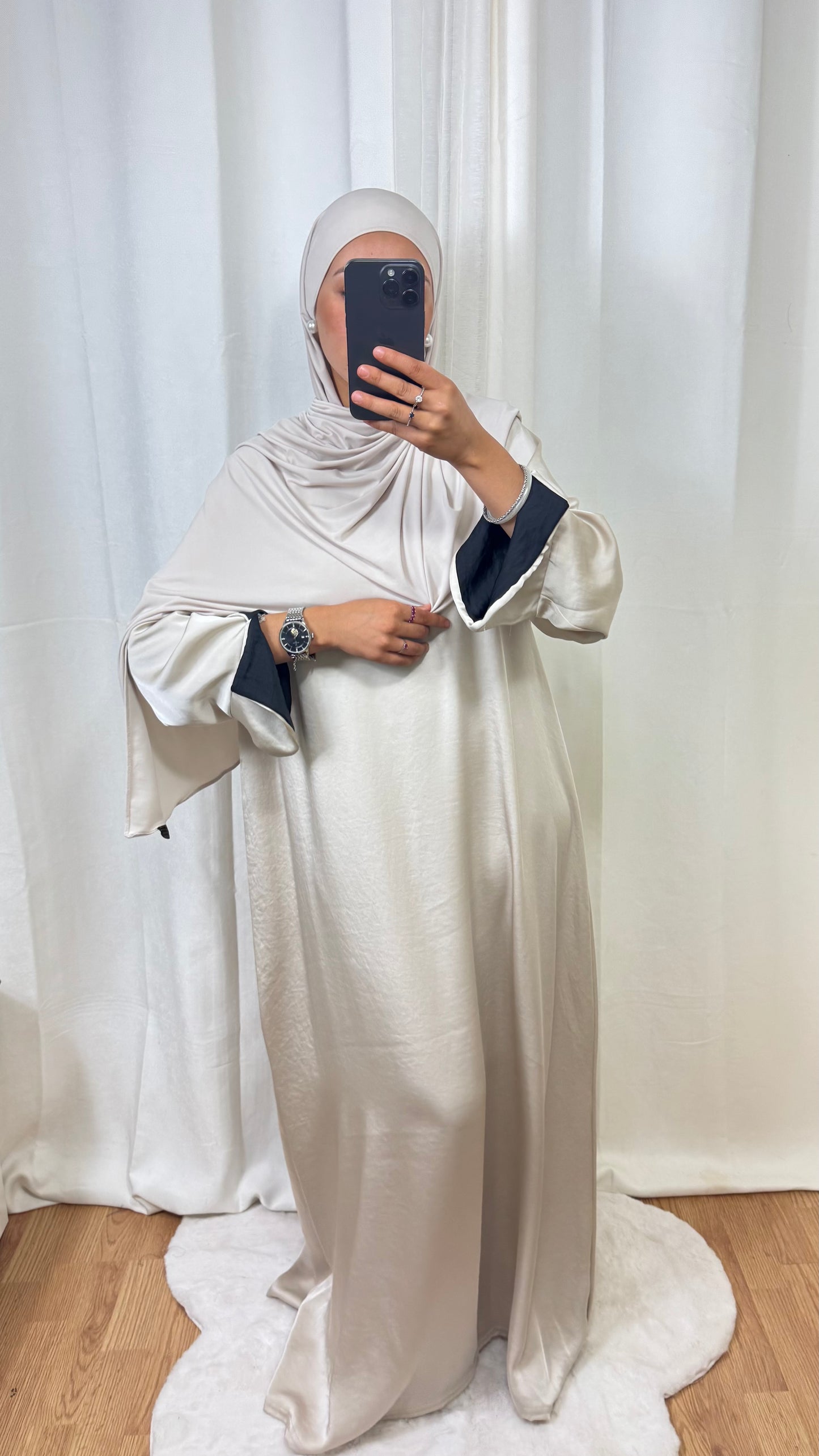 ABAYA SATINÉE TINA - BEIGE