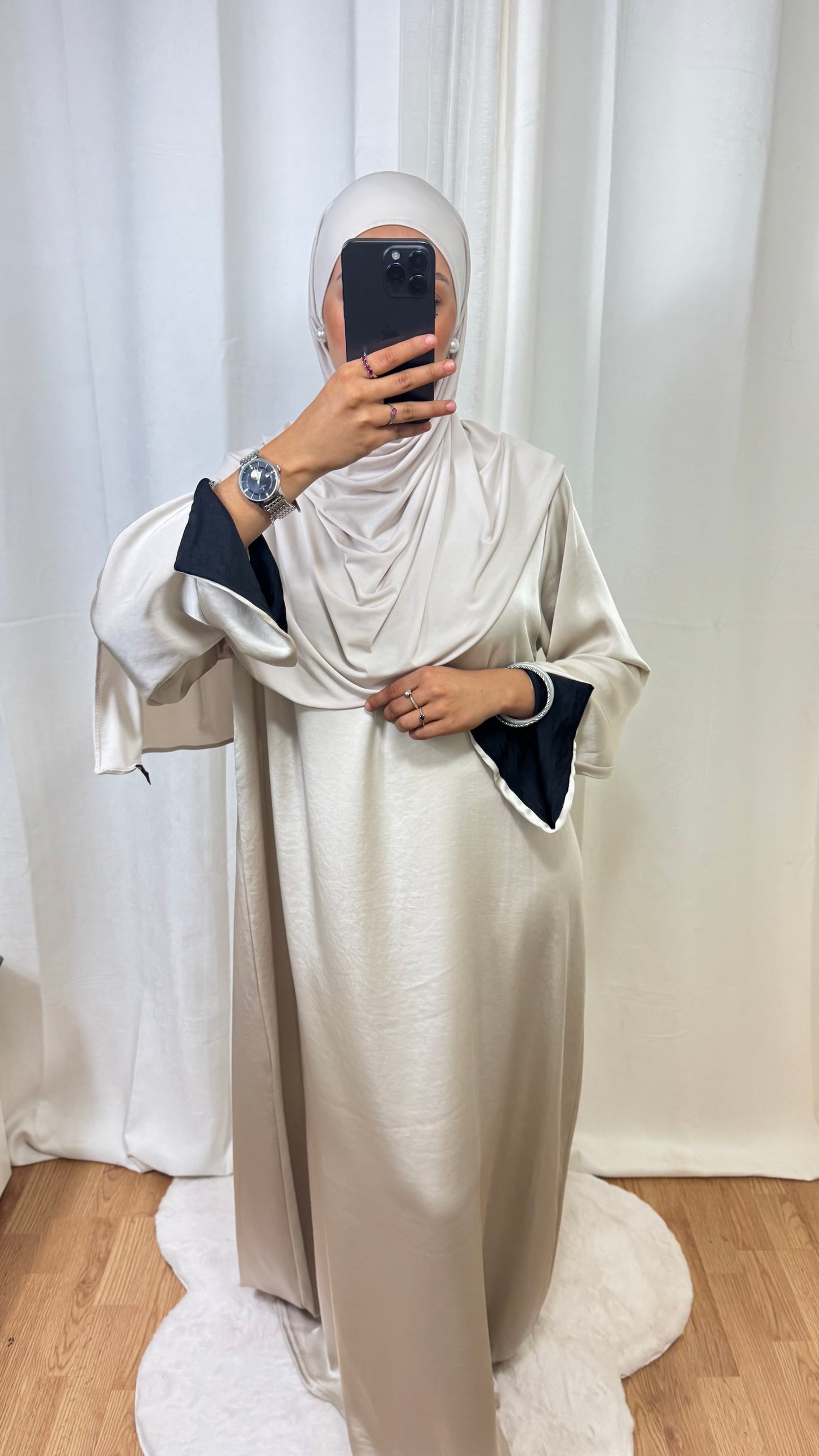 ABAYA SATINÉE TINA - BEIGE