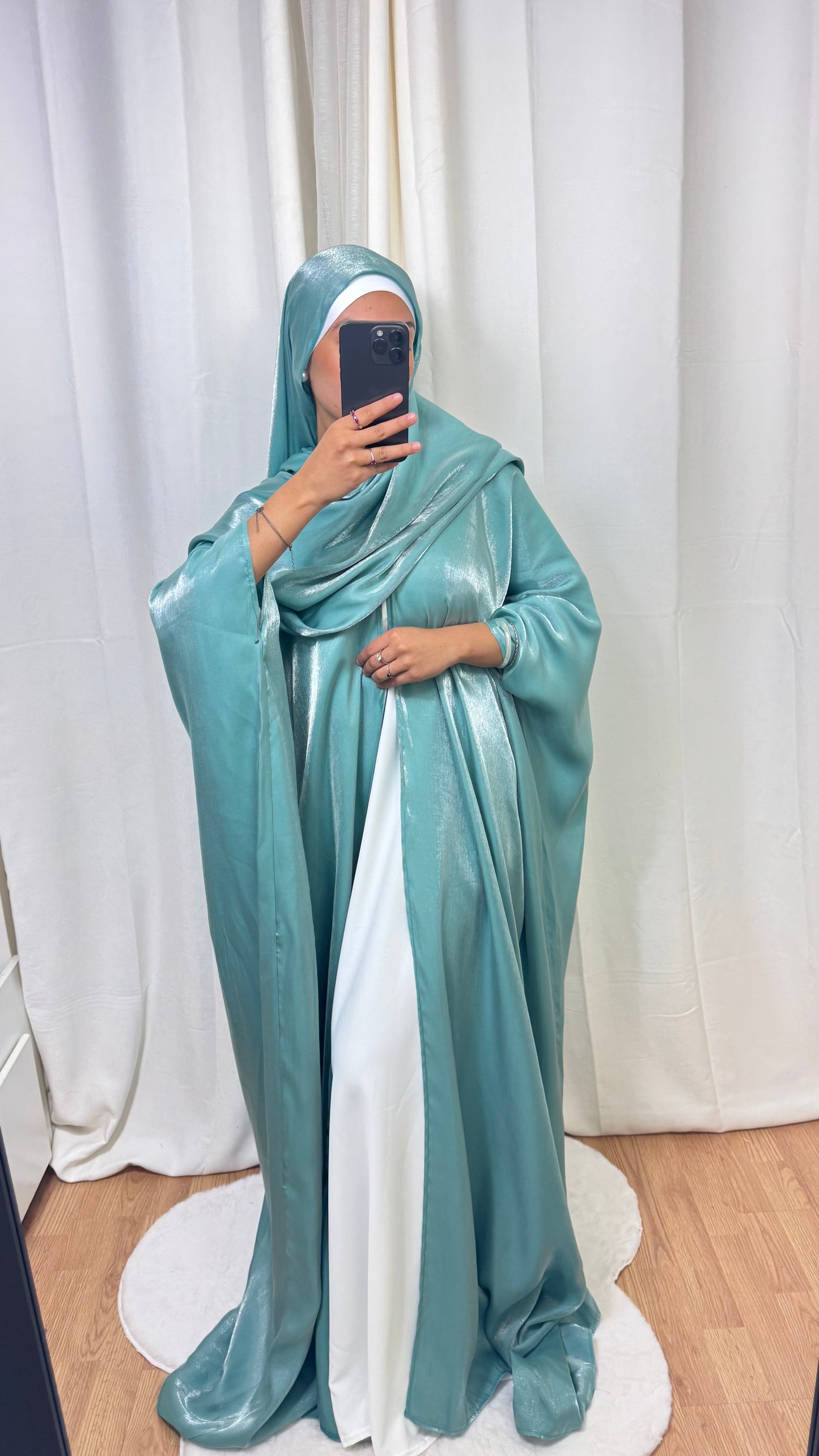 ENSEMBLE KHALEEJI ORGANZA - BLEU CIEL