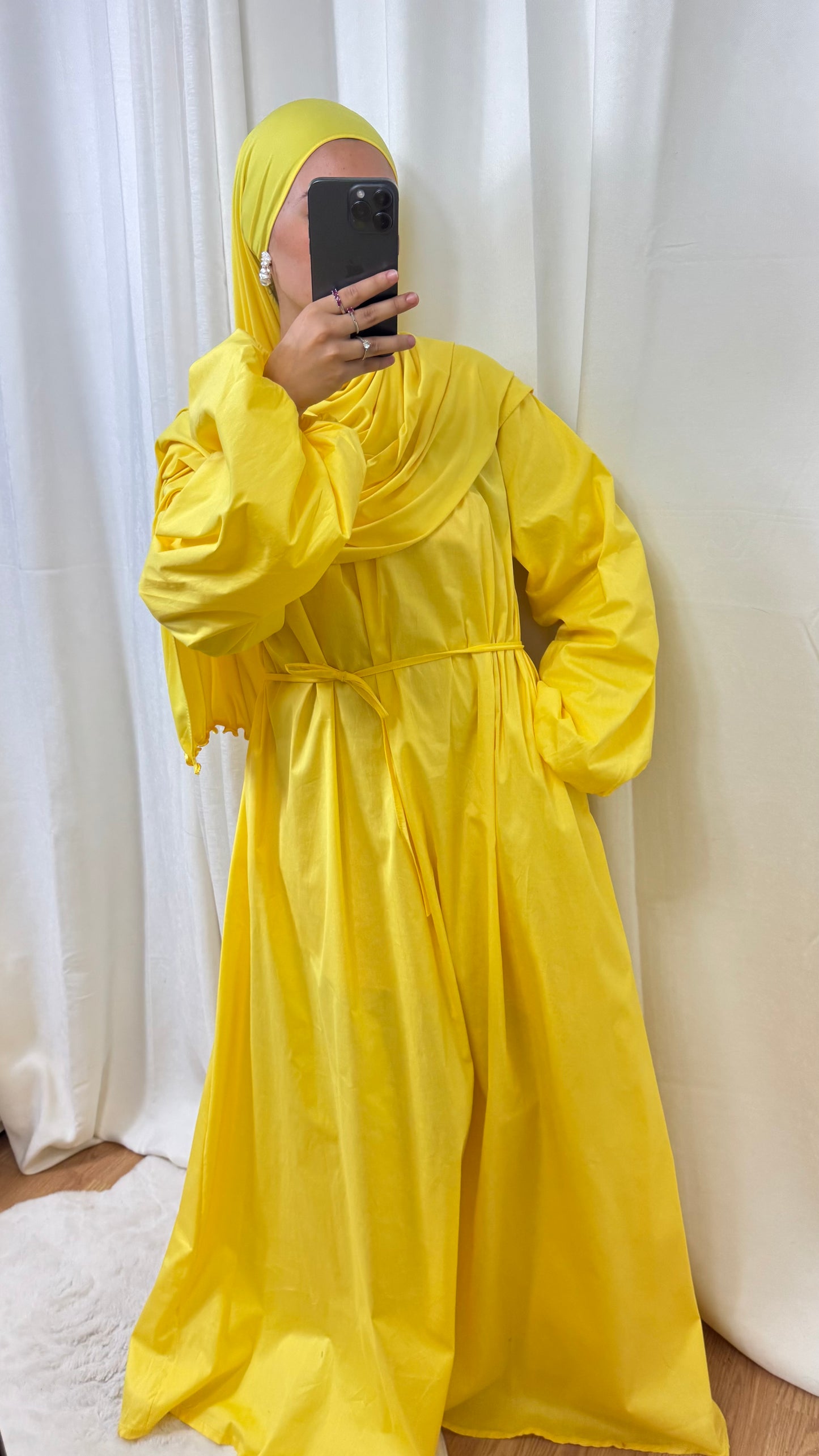 ROBE POPELINE - JAUNE