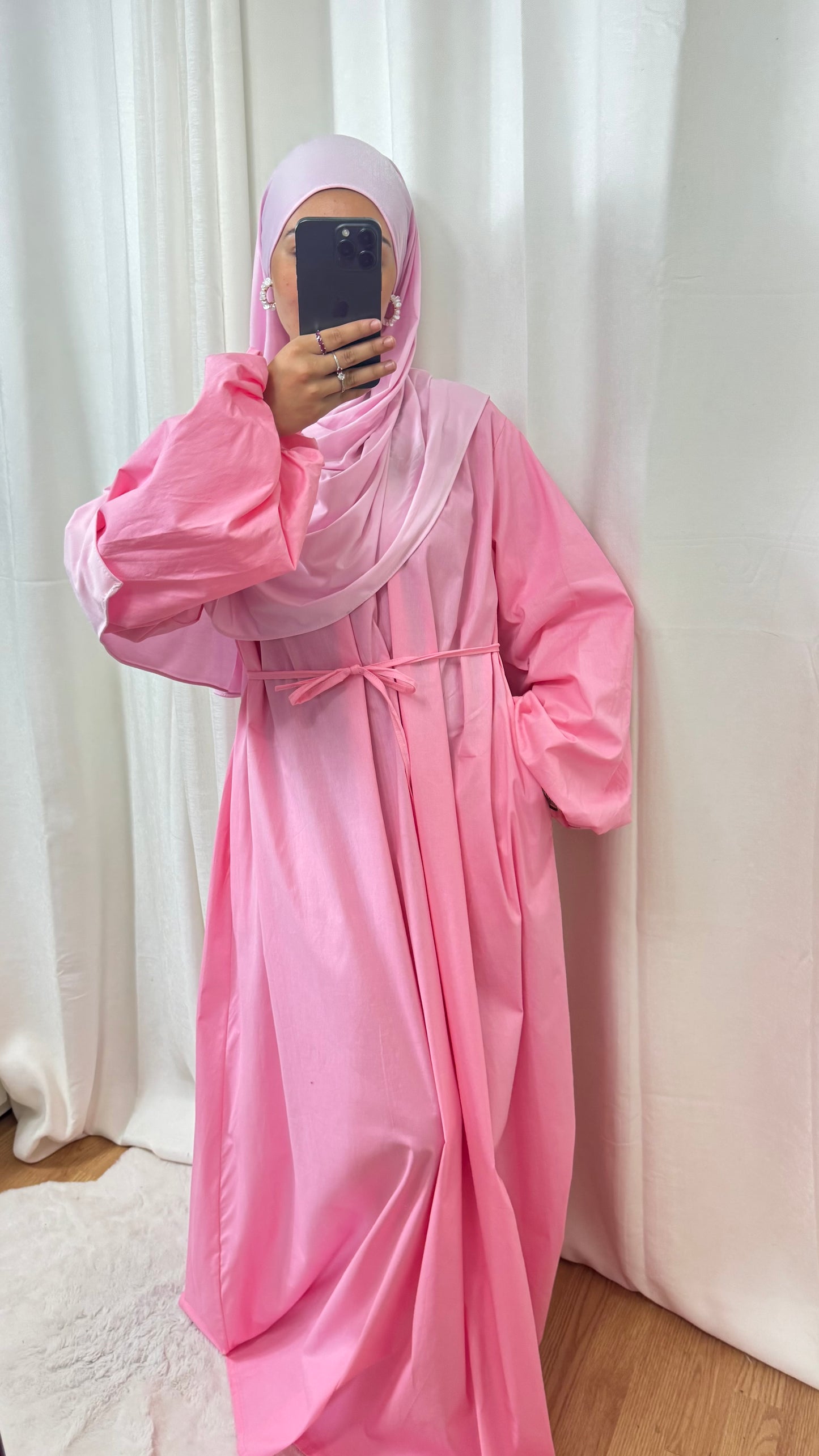 ROBE POPELINE - ROSE BONBON