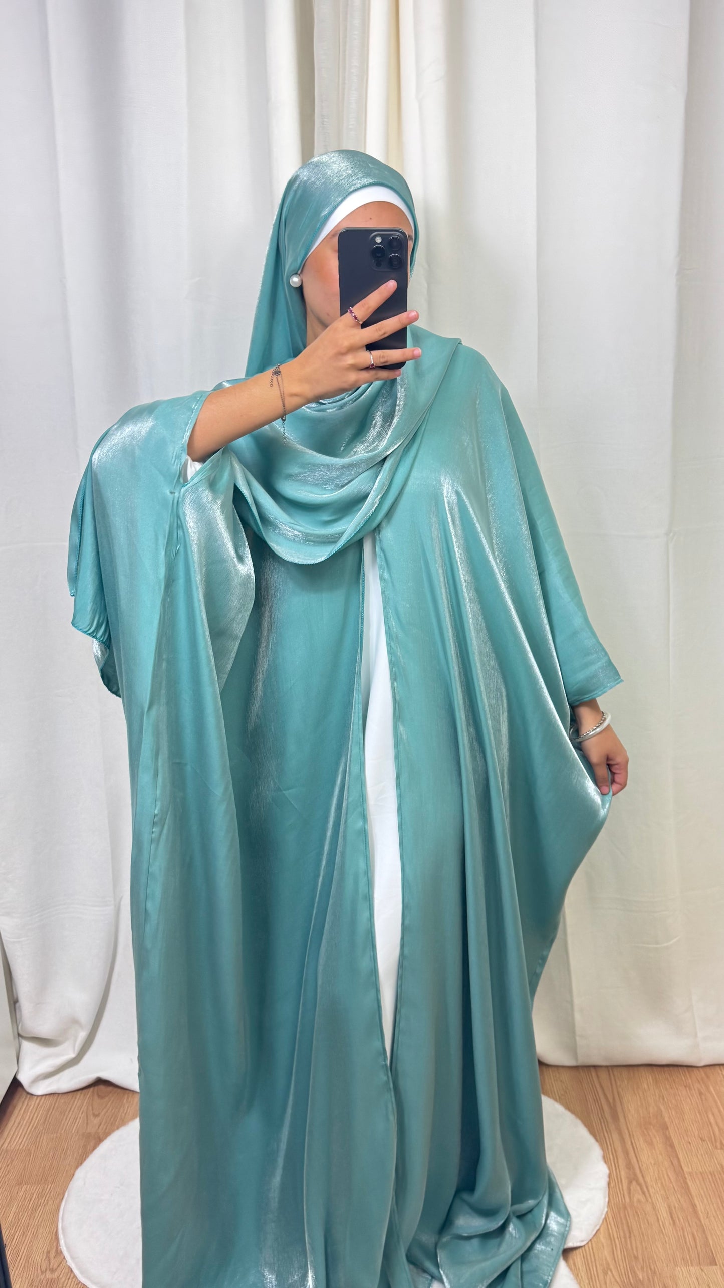 ENSEMBLE KHALEEJI ORGANZA - BLEU CIEL