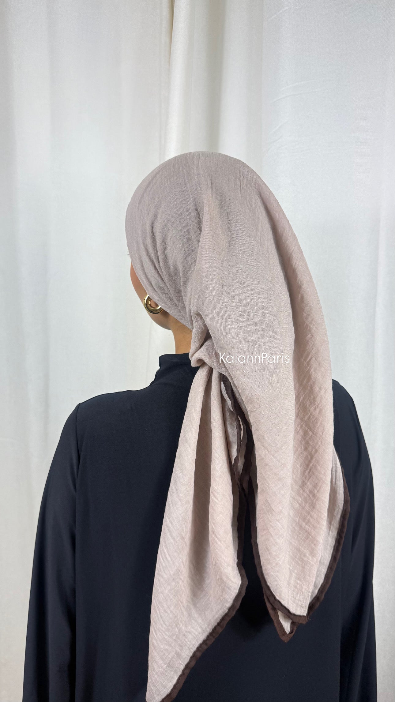CARRÉ COTON BICOLORE - BEIGE MARRON