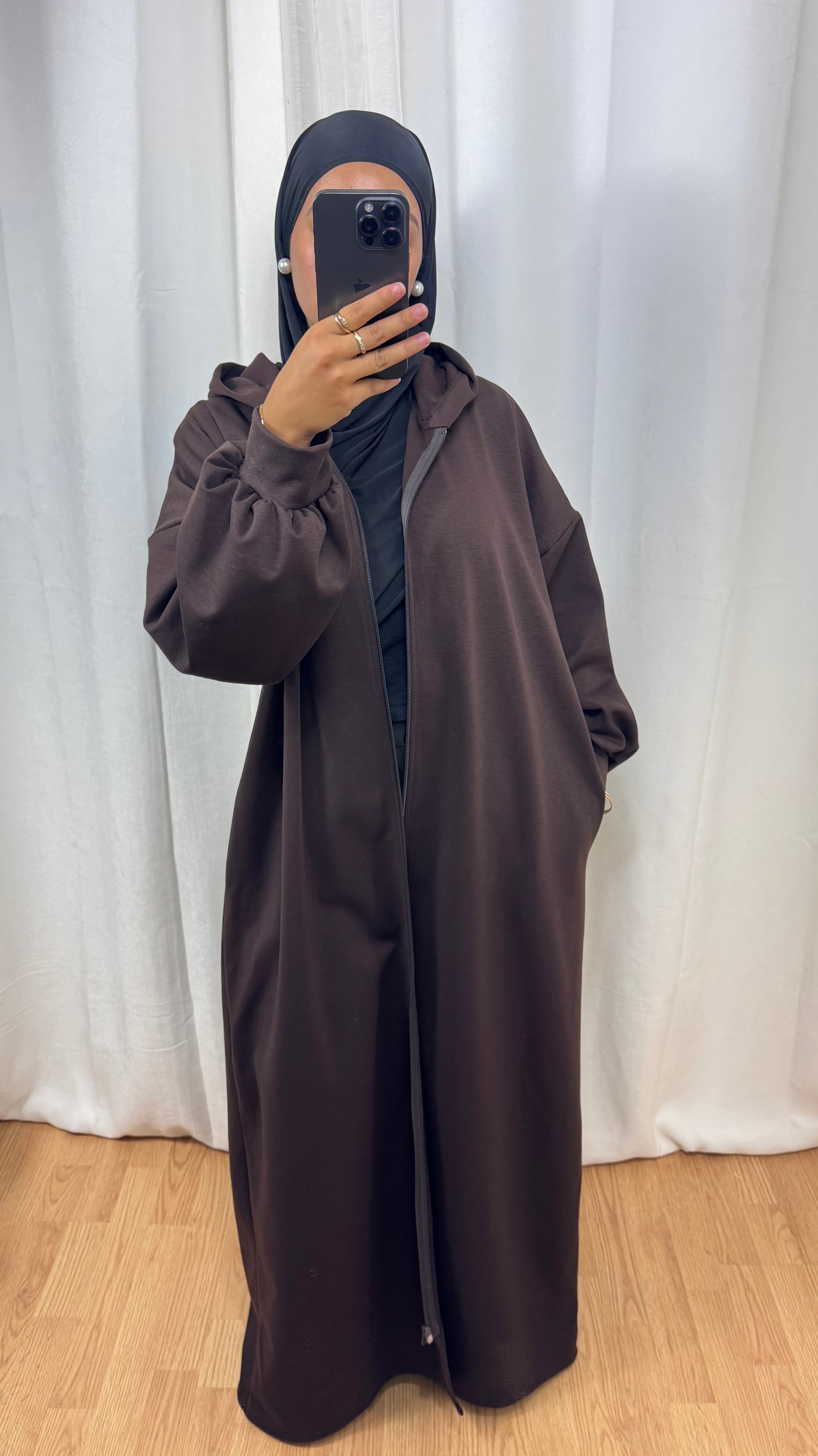 LONG GILET - CHOCOLAT