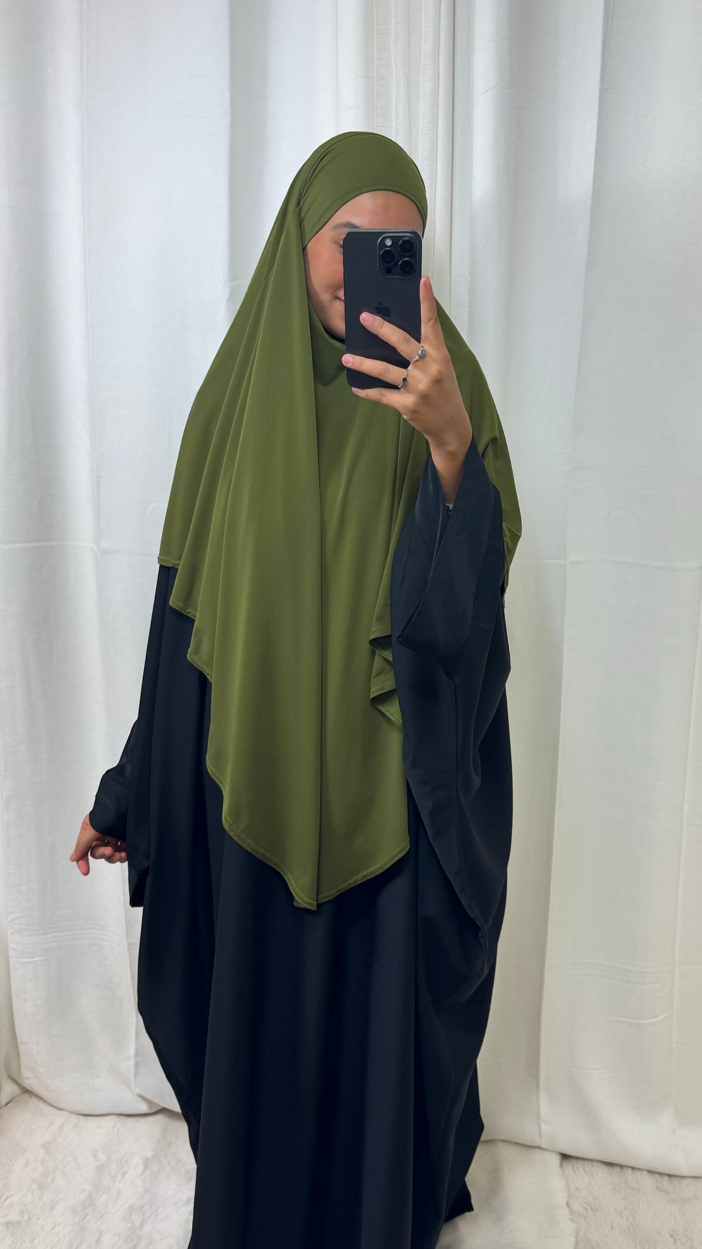 KHIMAR JERSEY LONG - VERT OLIVE FONCÉ