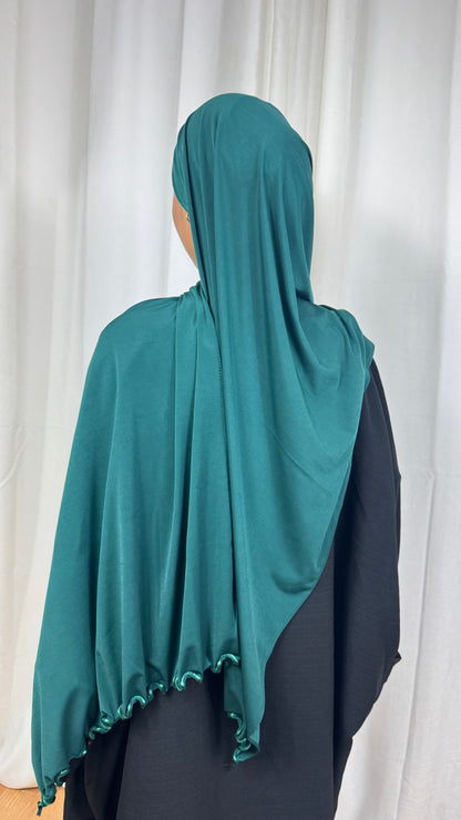 JERSEY PREMIUM BOUCLE SATIN - EMERAUDE
