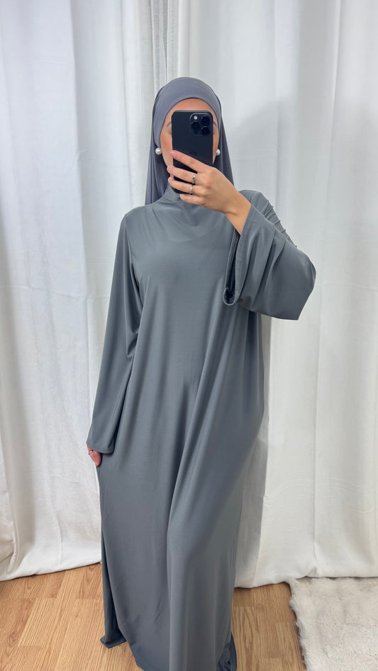 ABAYA JERSEY PREMIUM DE LUXE - GRIS