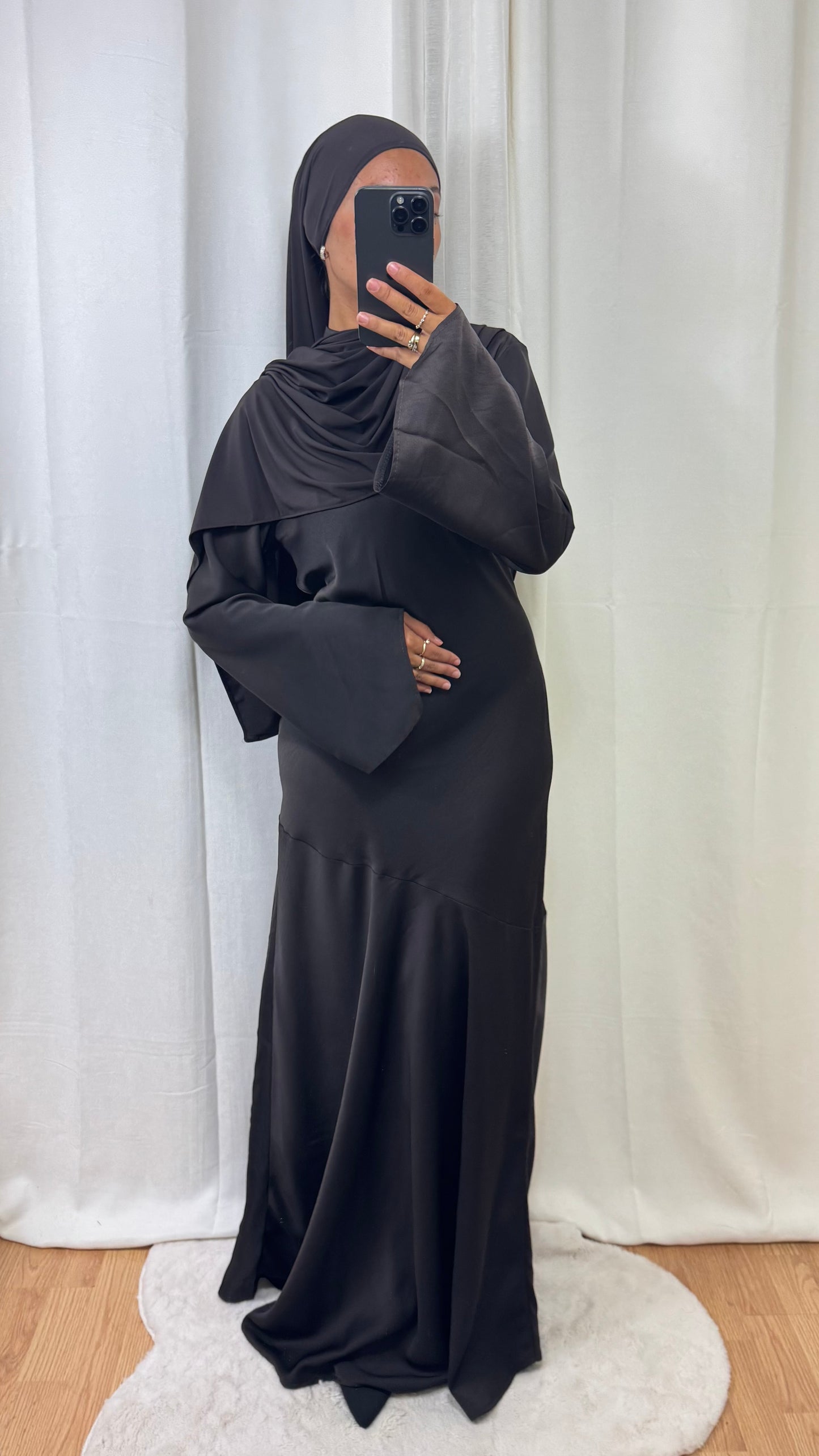 ROBE SATINÉE - MARRON