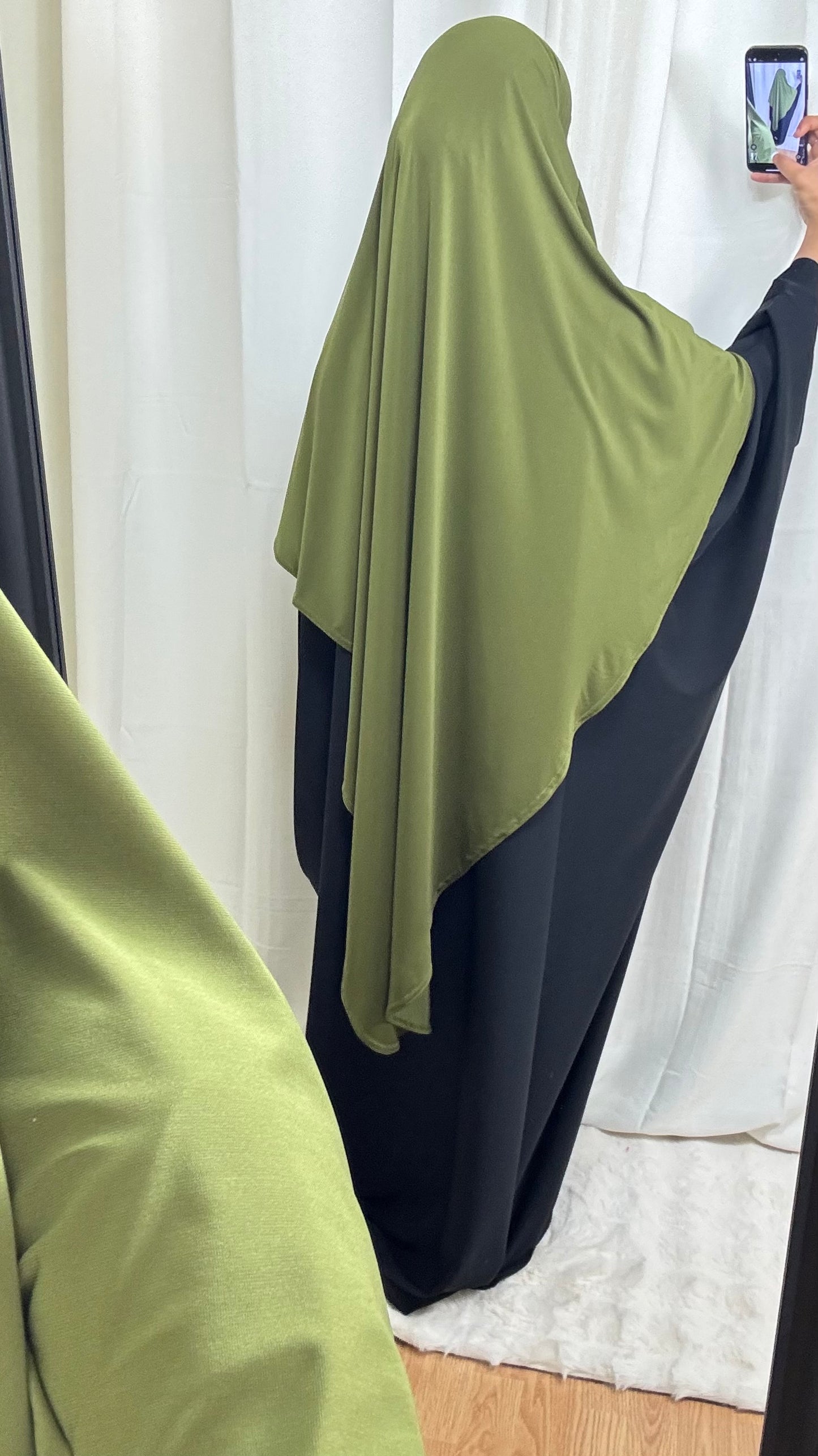 KHIMAR JERSEY LONG - VERT OLIVE FONCÉ