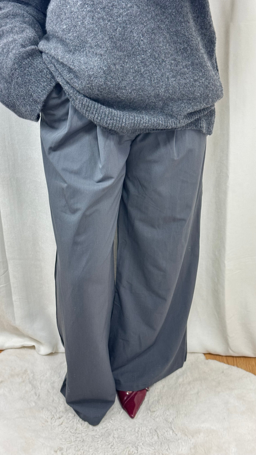 PANTALON À PINCE - GRIS ANTHRACITE
