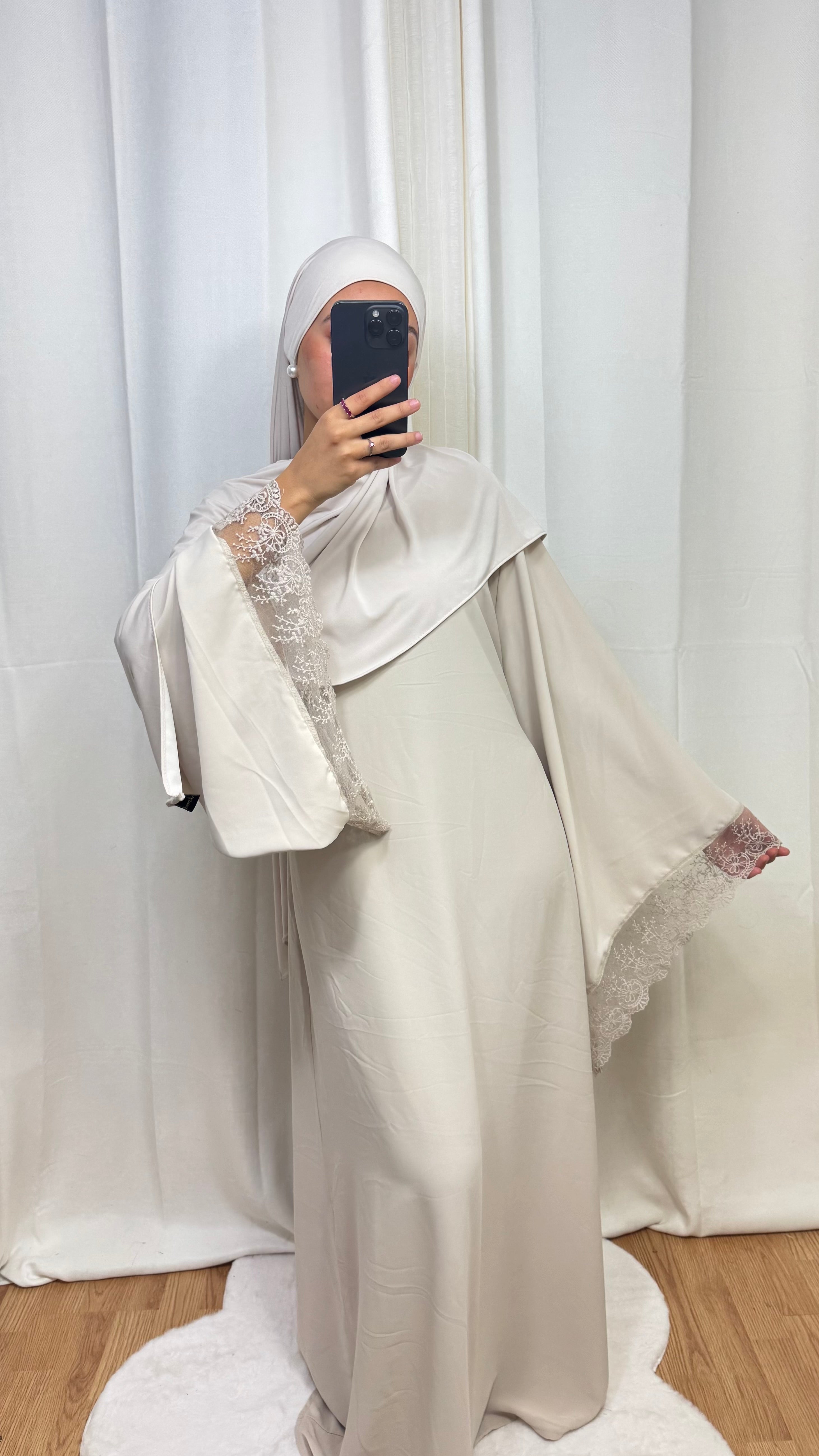 ABAYA DENTELLE - BEIGE