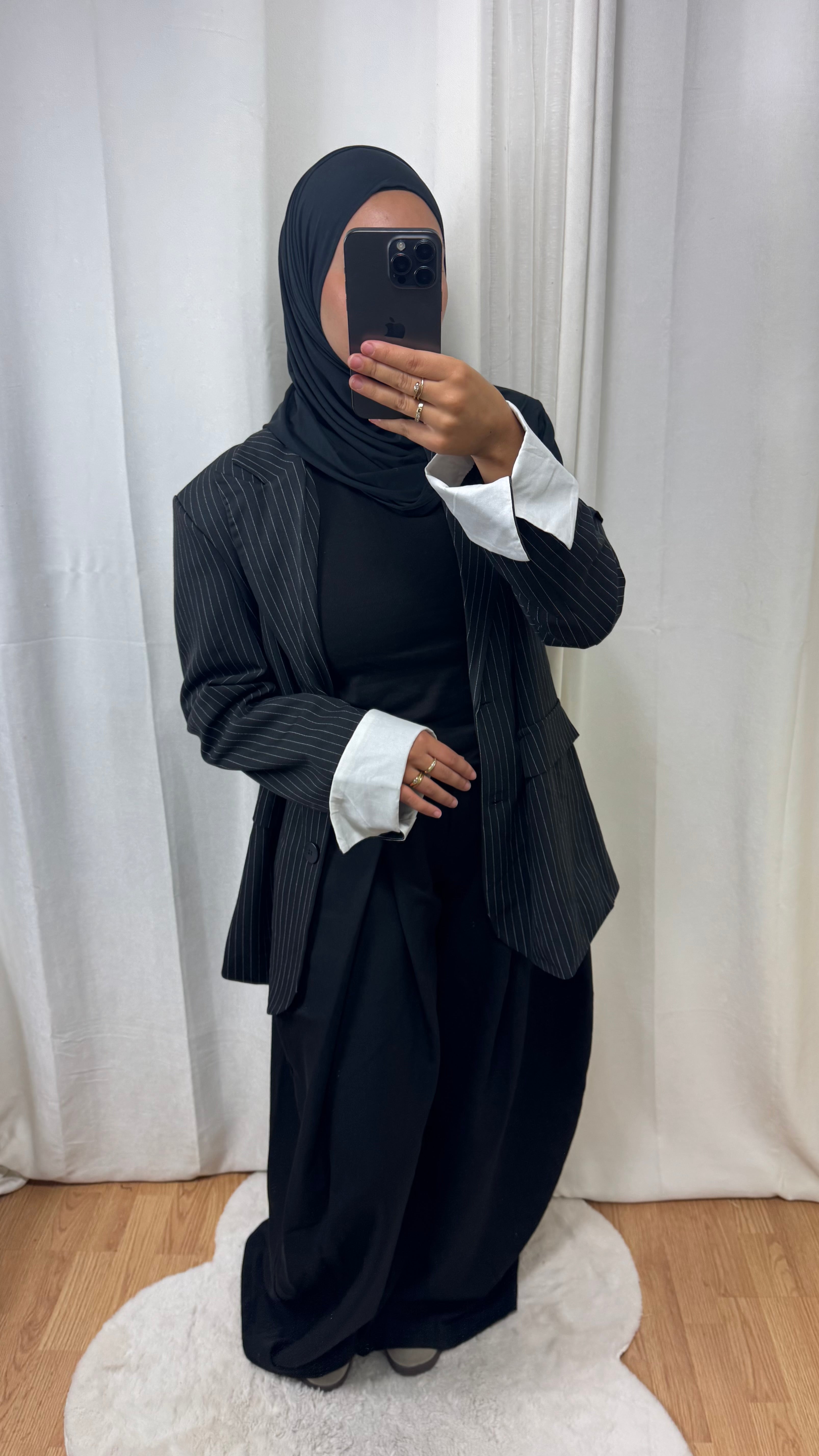 BLAZER À RAYURE - NOIR