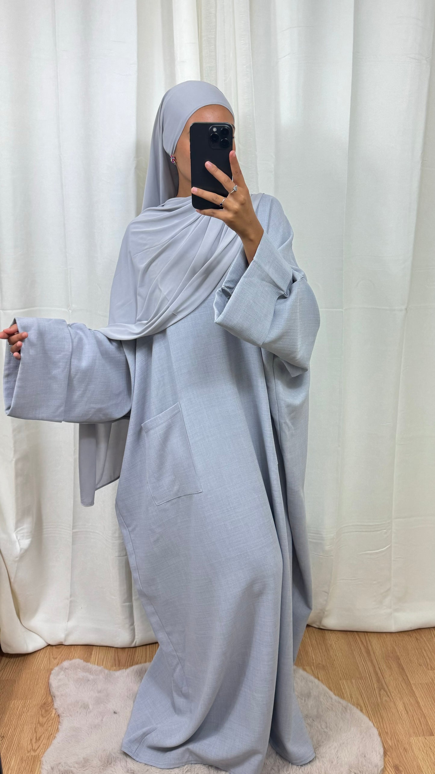 ABAYA AMBRE - GRIS CLAIR