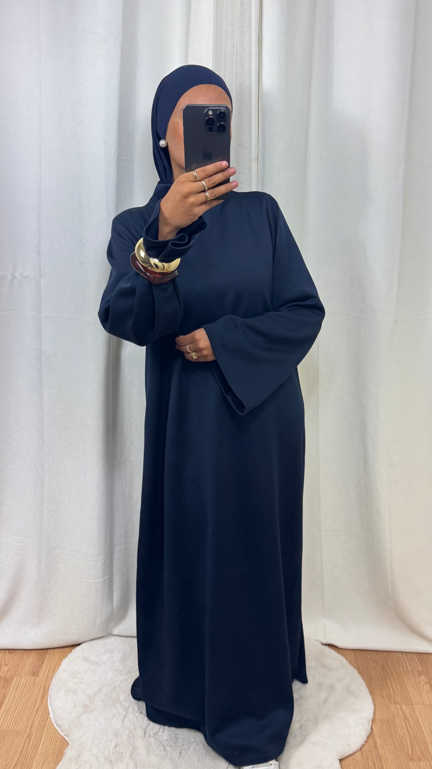 ABAYA HIVER - BLEU MARINE