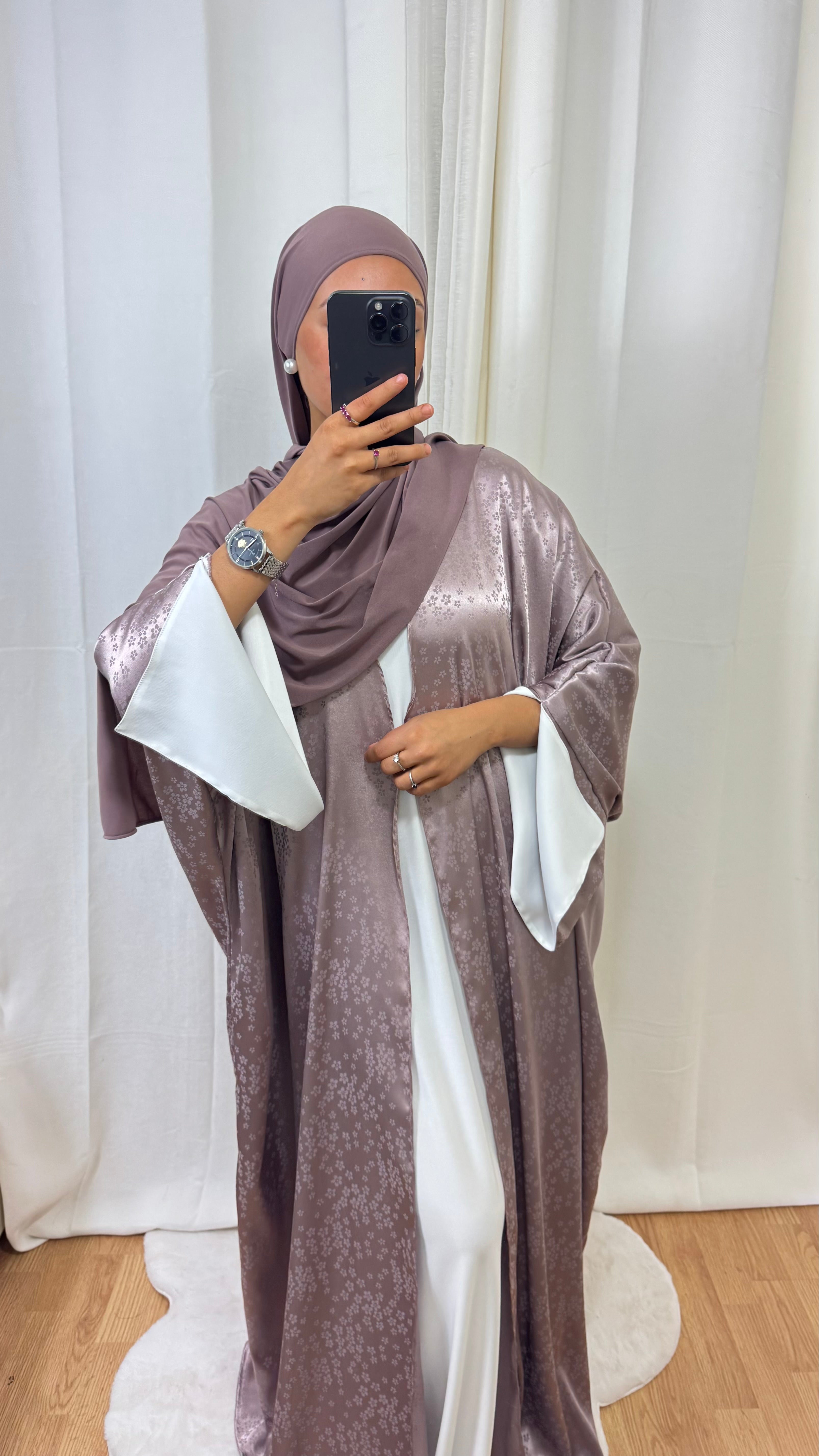 KIMONO CRÉATION FLEUR - TAUPE ROSÉ